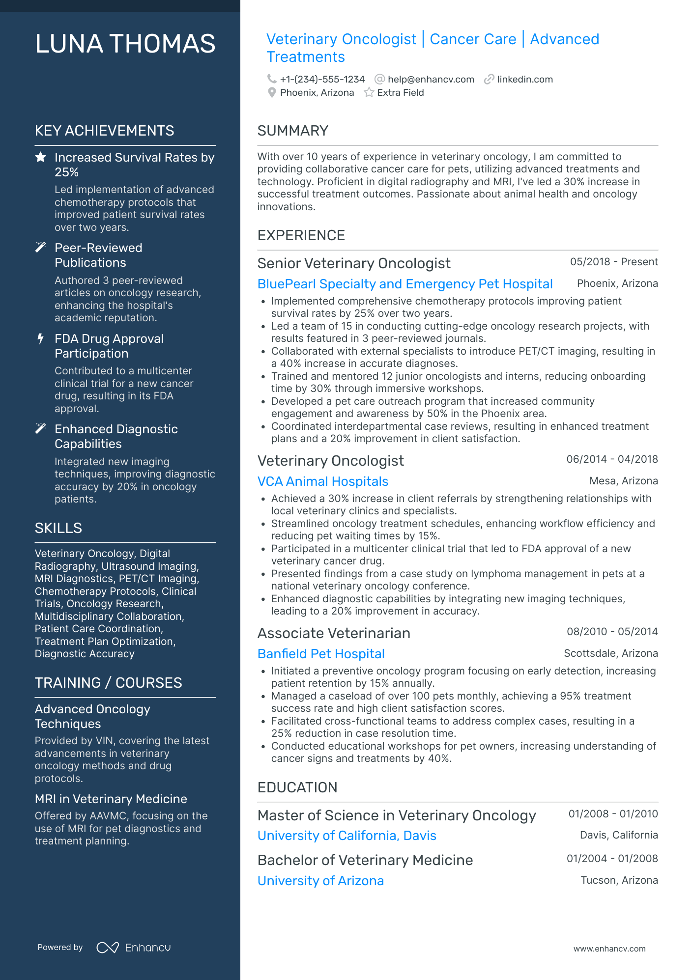 Oncologist Doctor Resume Example