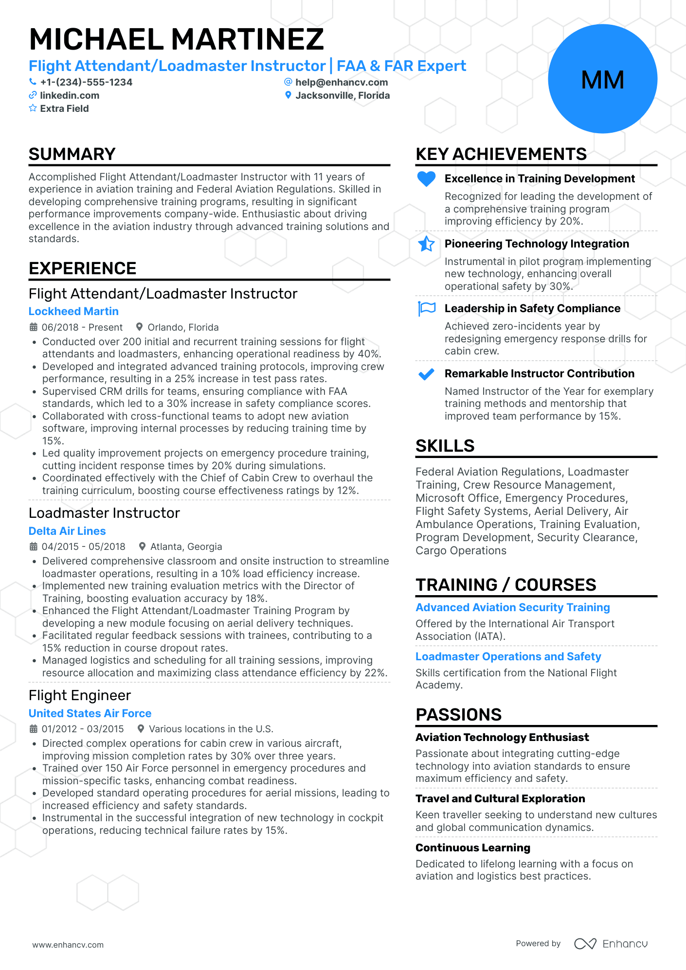 Emergency Procedures Flight Attendant Instructor Resume Example