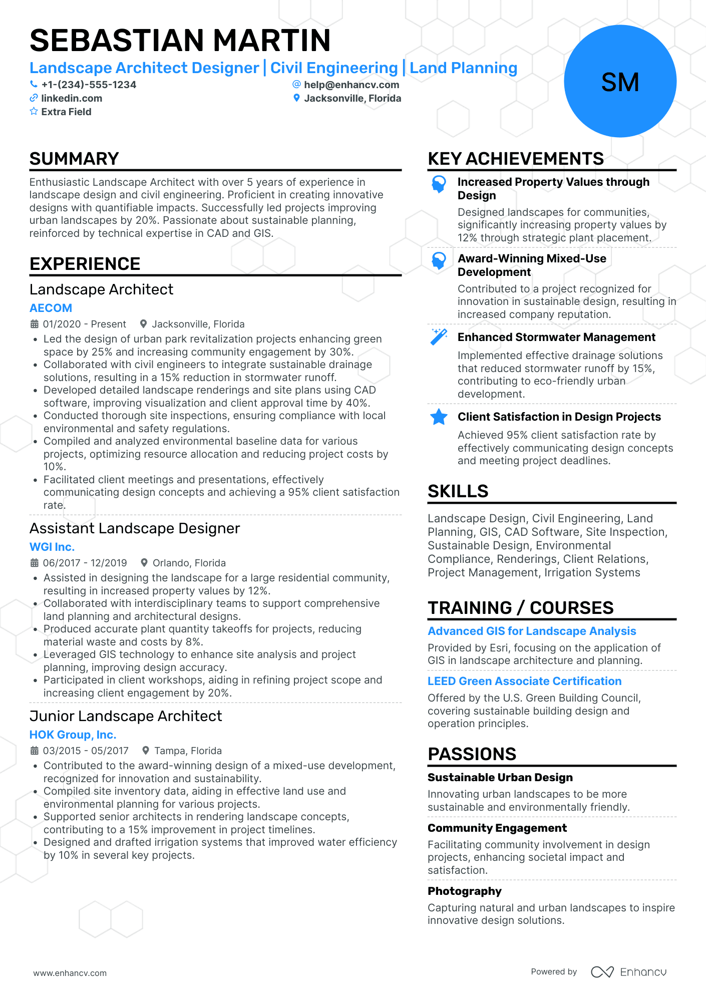 Landscape Architectural Designer Resume Example