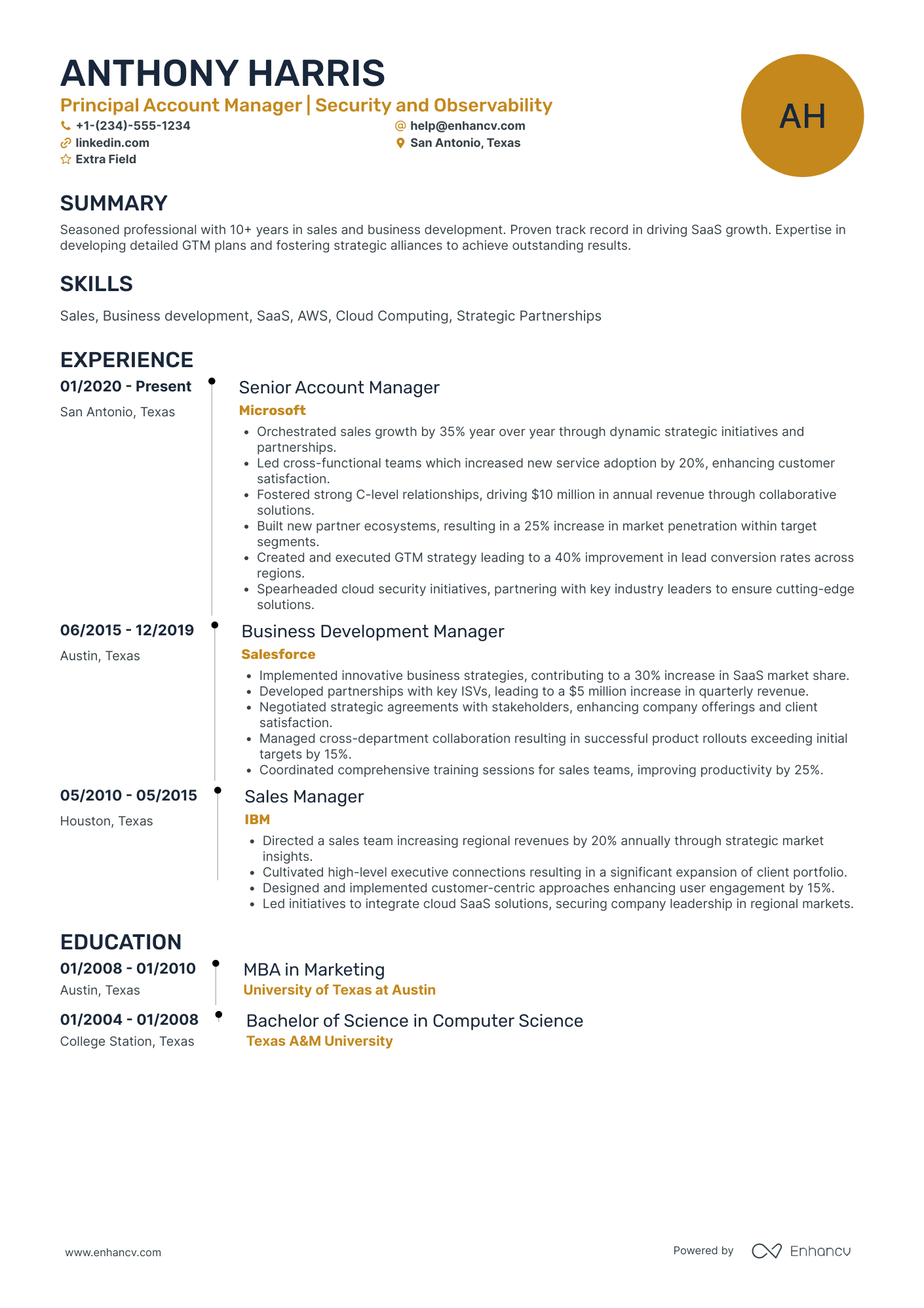 Principal AWS Security Specialist Resume Example