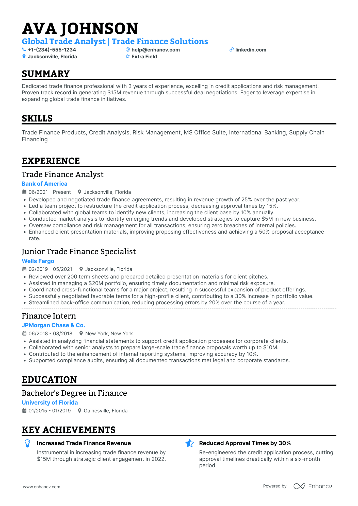 Junior Supply Chain Analyst Resume Example