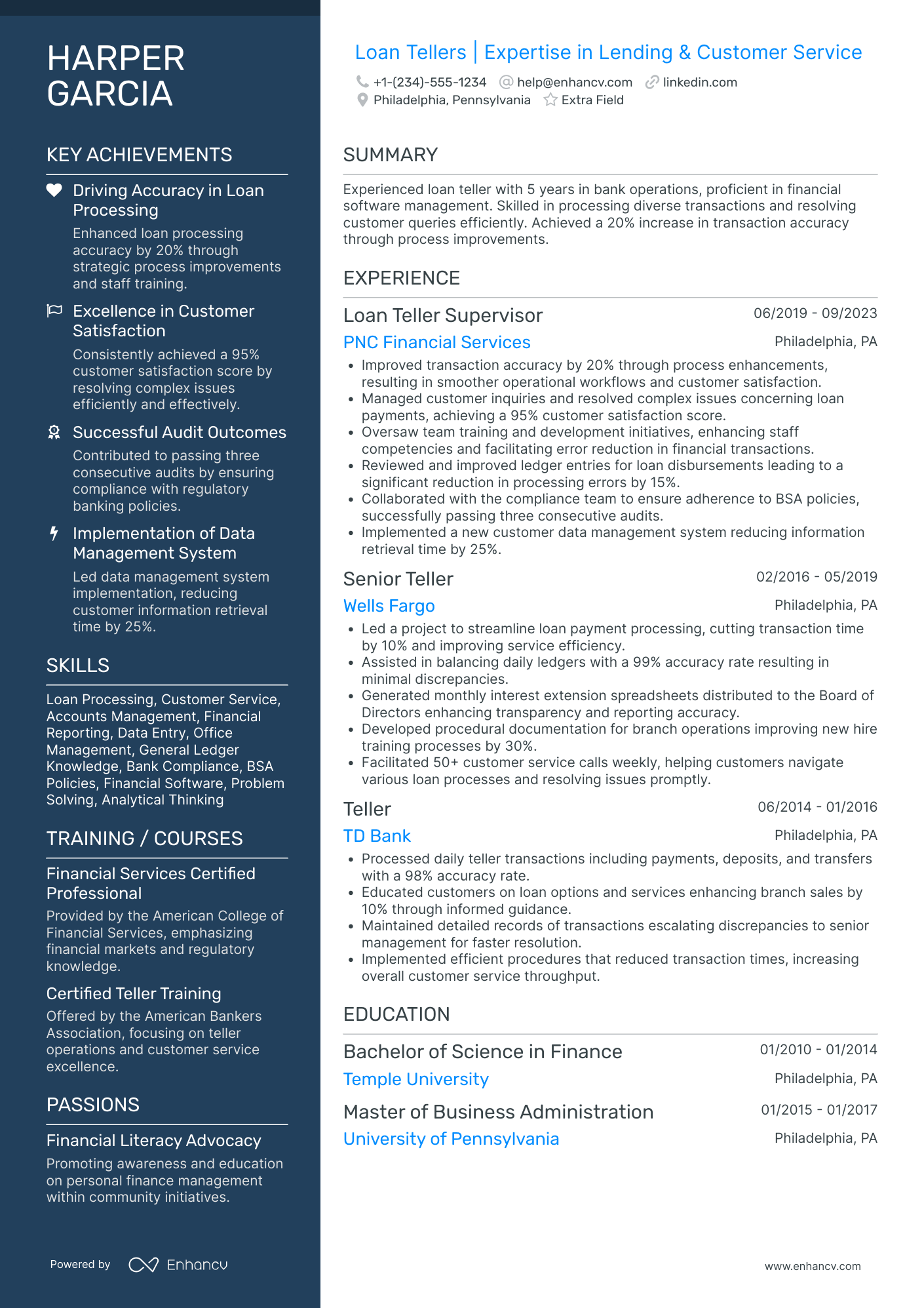 Bank Teller Loan Officer Resume Example