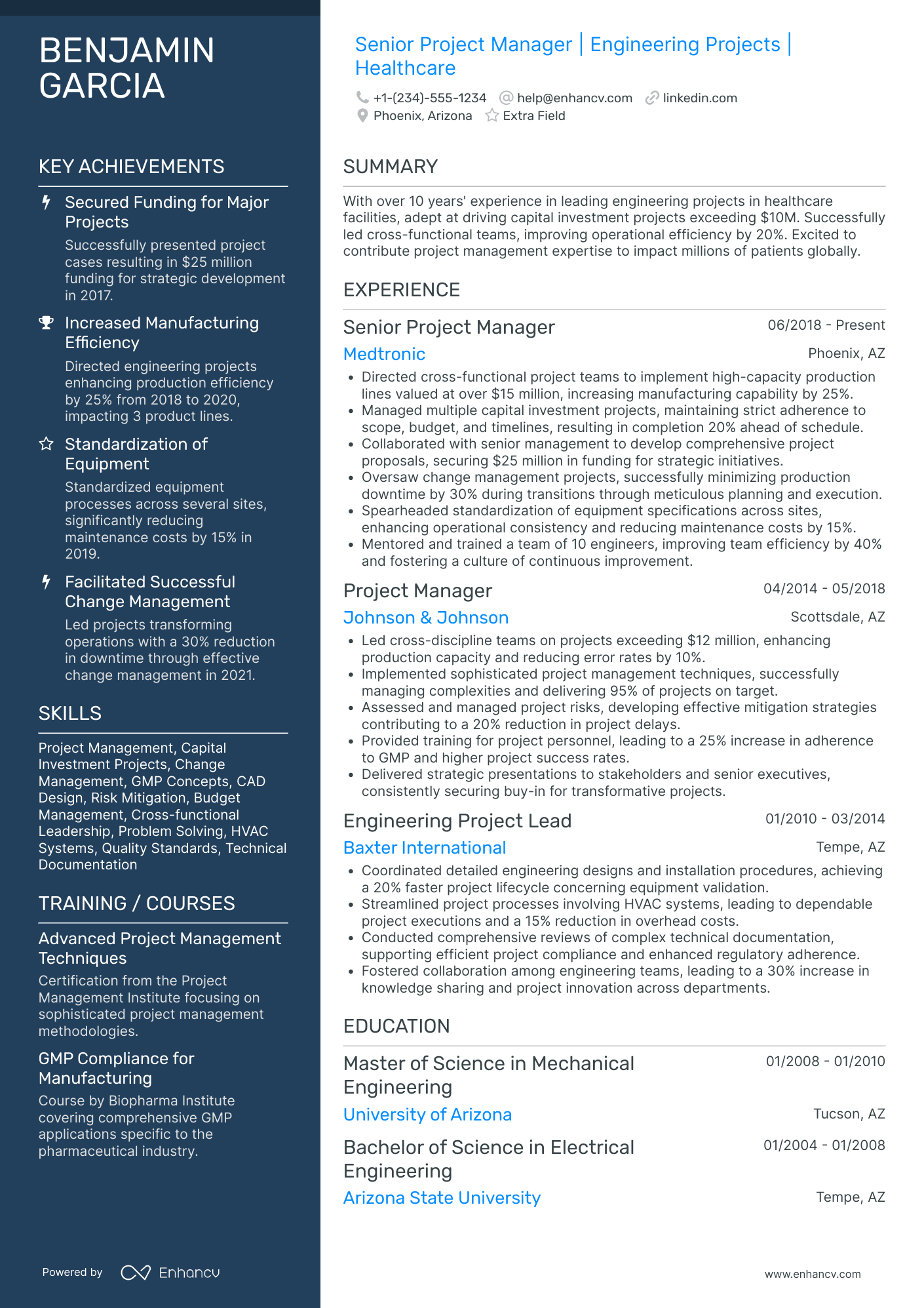 Principal Project Engineer Resume Example