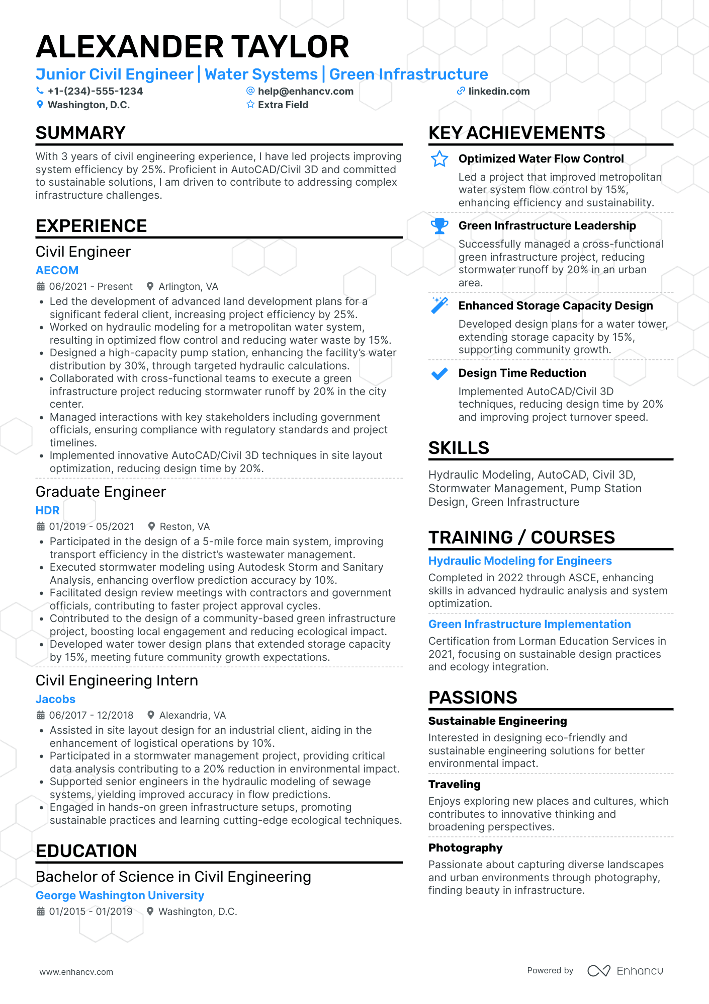 Junior Civil Engineer Resume Example