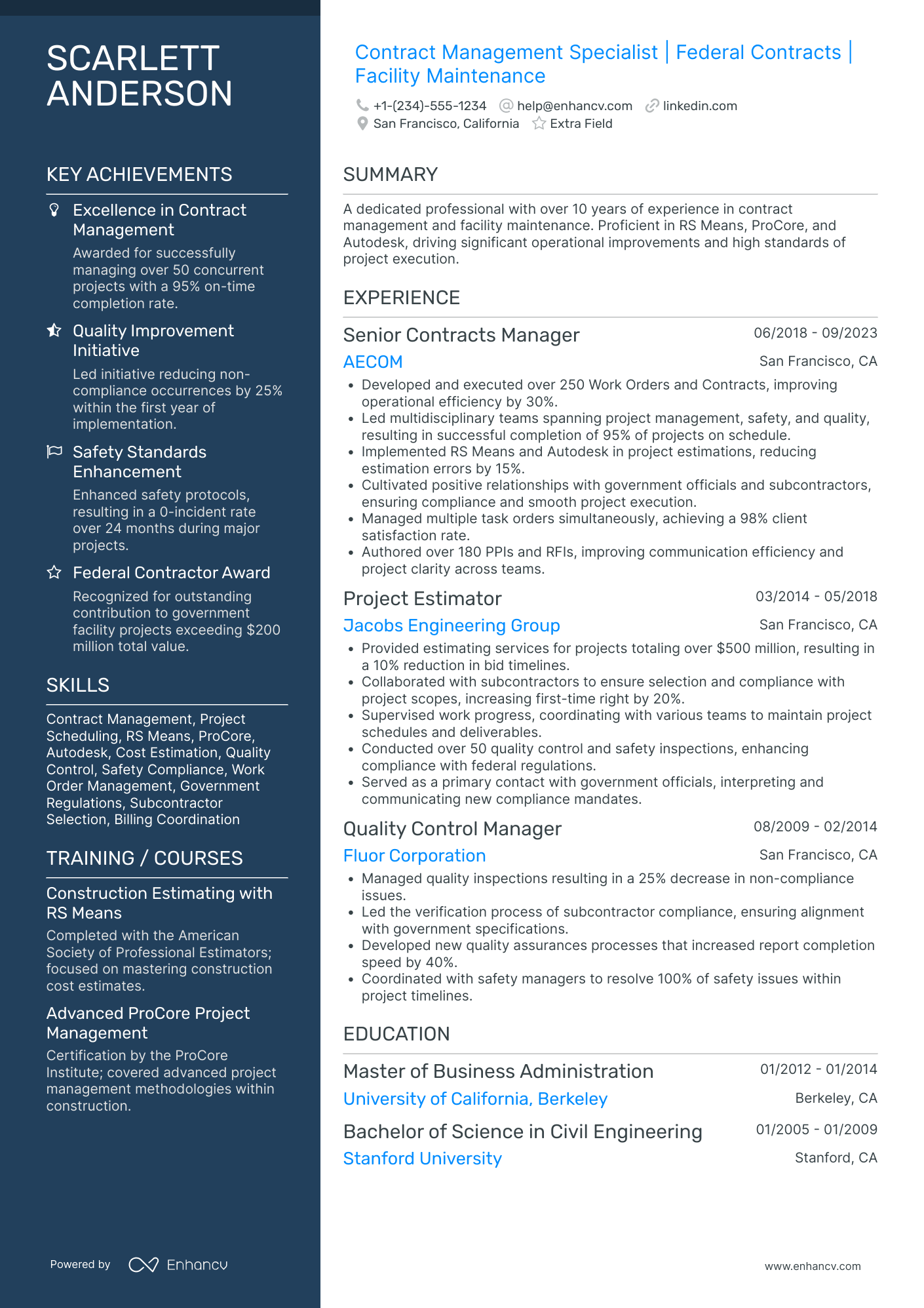 General Construction Superintendent Resume Example