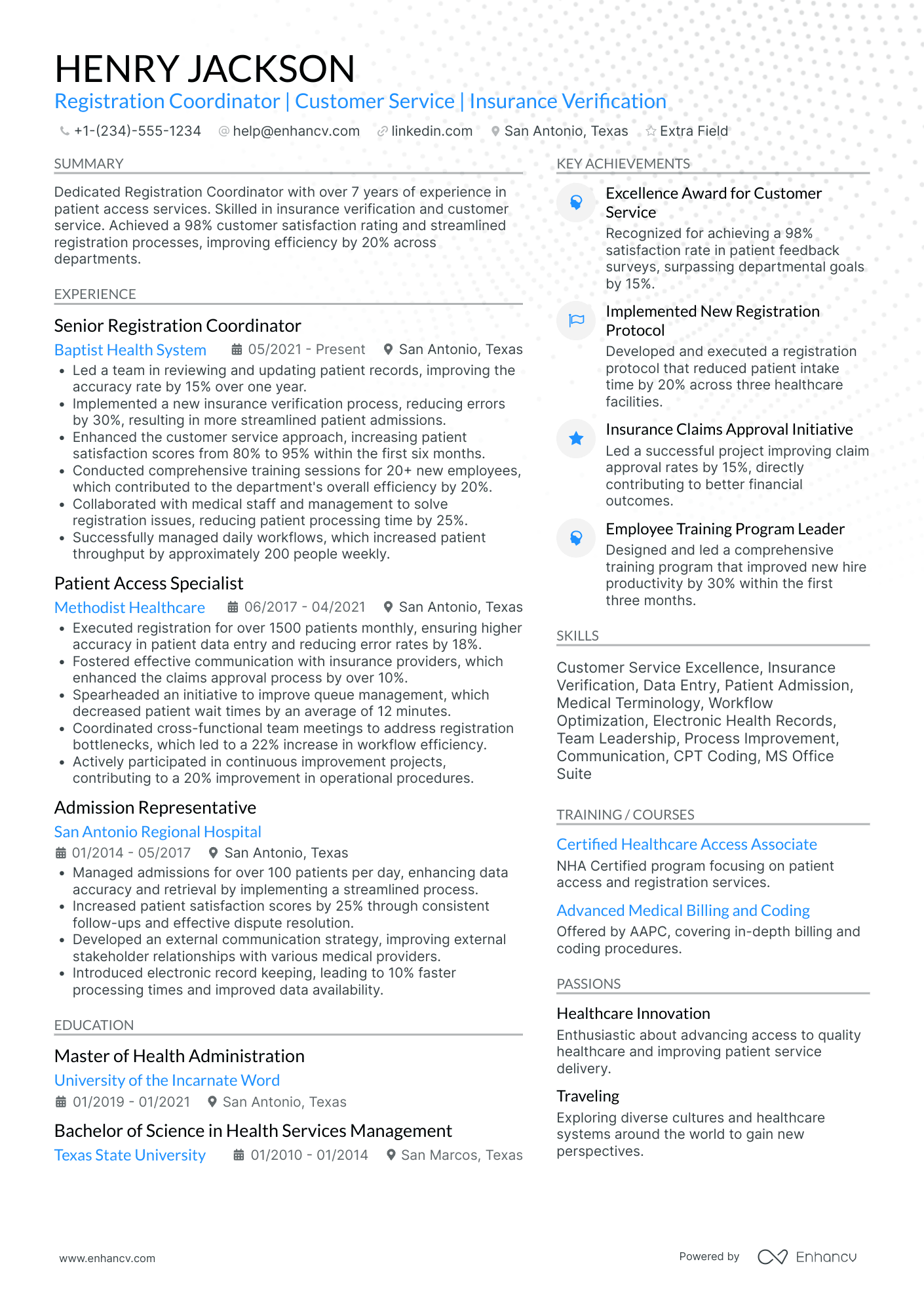 Hospital Volunteer Receptionist Resume Example