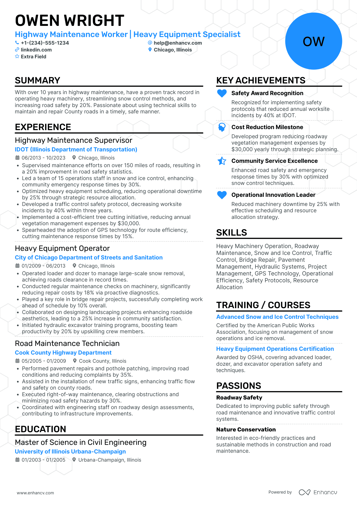 Heavy Equipment Construction Worker Resume Example