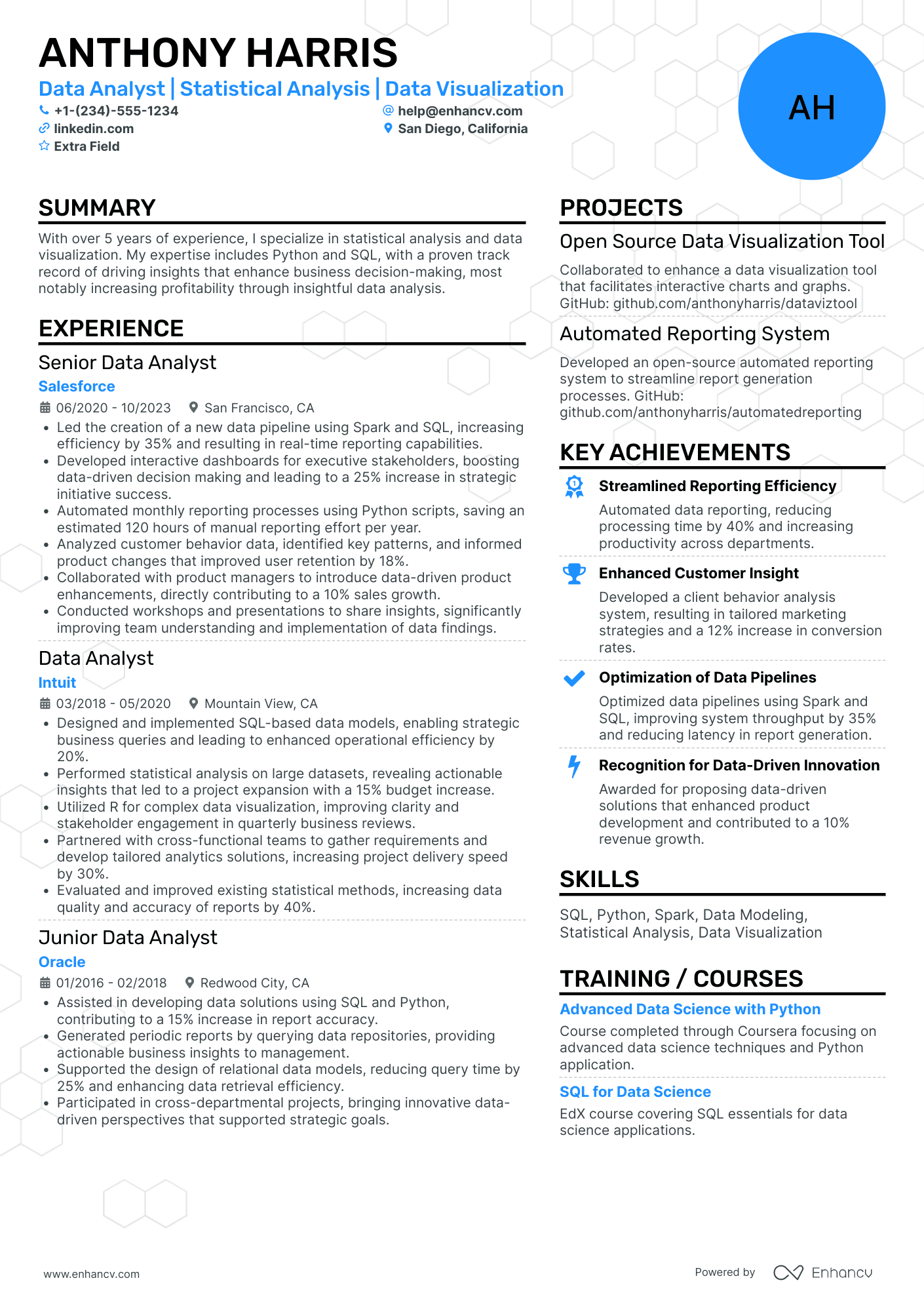 SQL Data Security Analyst Resume Example