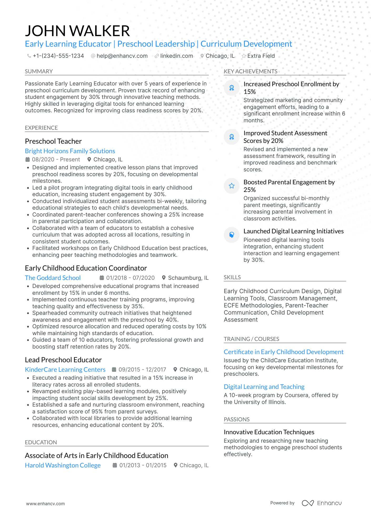 Substitute Preschool Teacher Resume Example