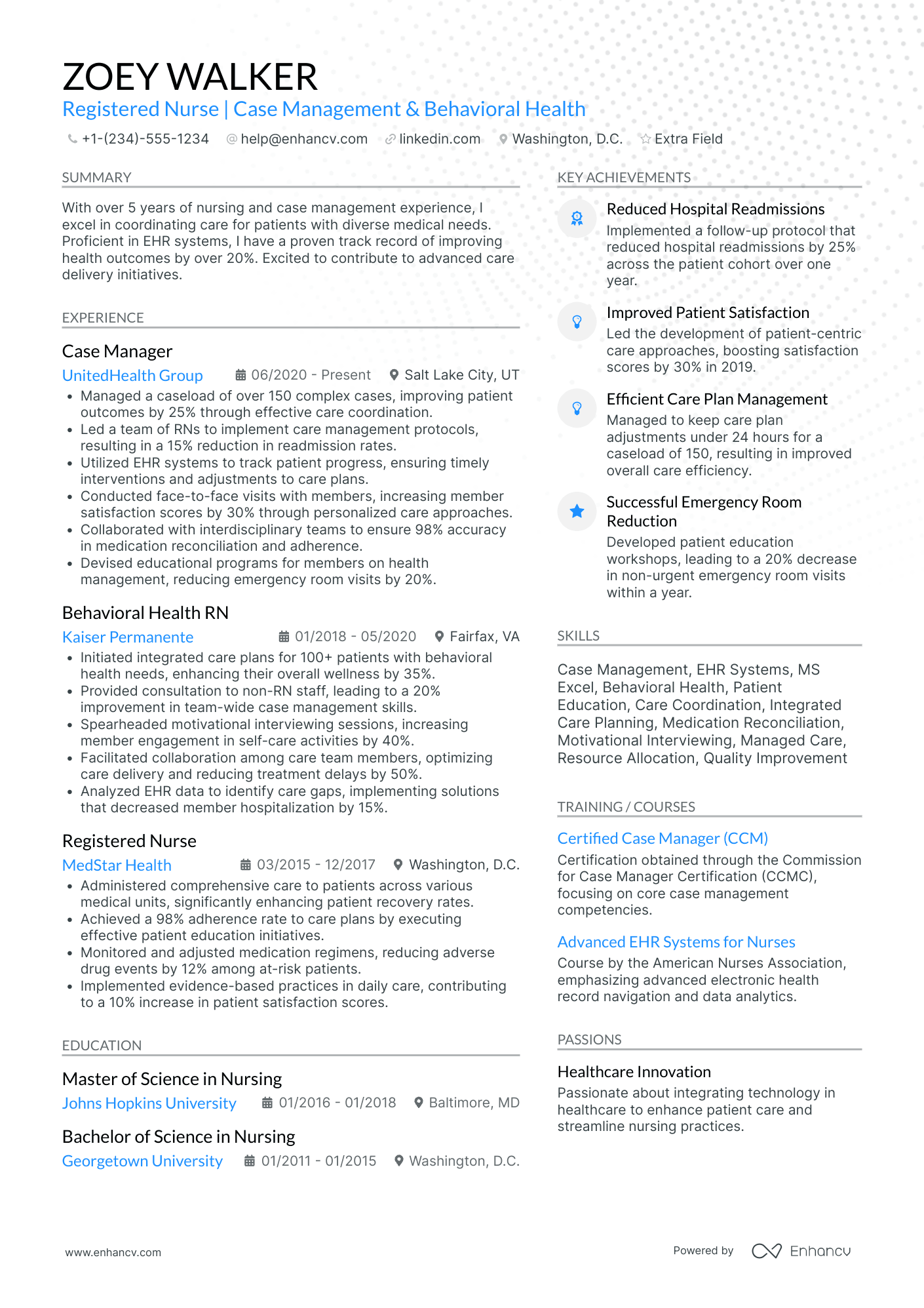 Travel Nurse Case Manager Resume Example