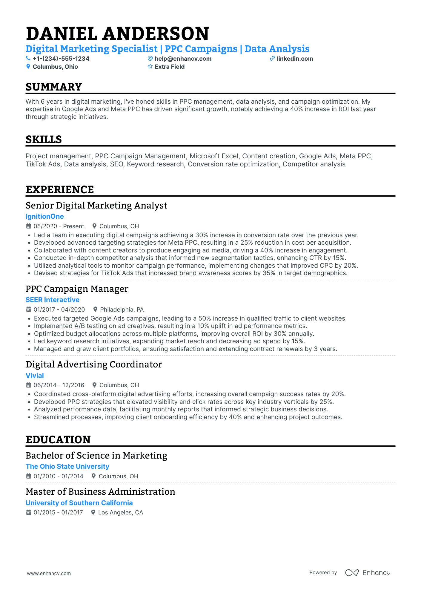 Entry Level Advertising Specialist Resume Example