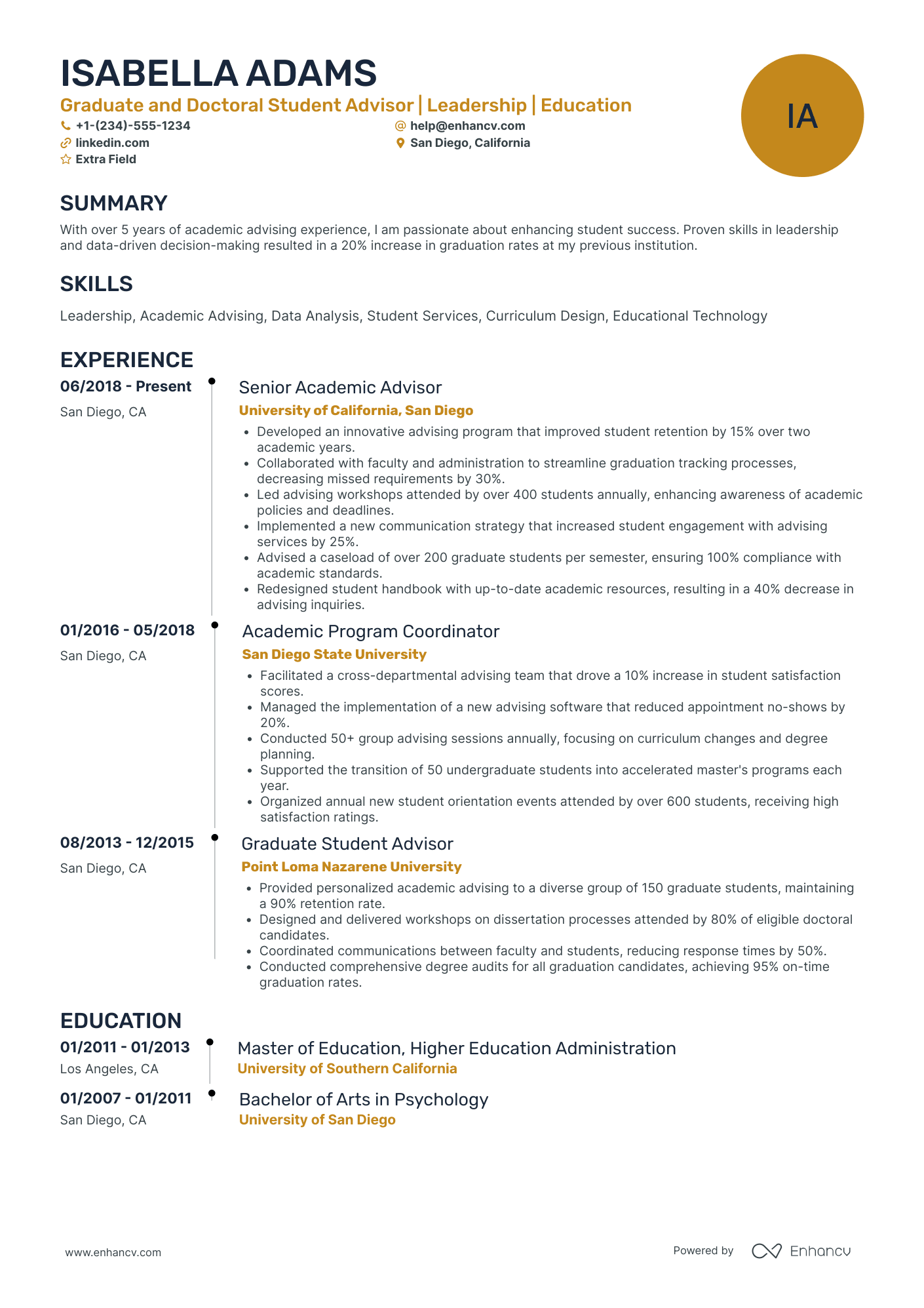 Graduate Student Teacher Resume Example