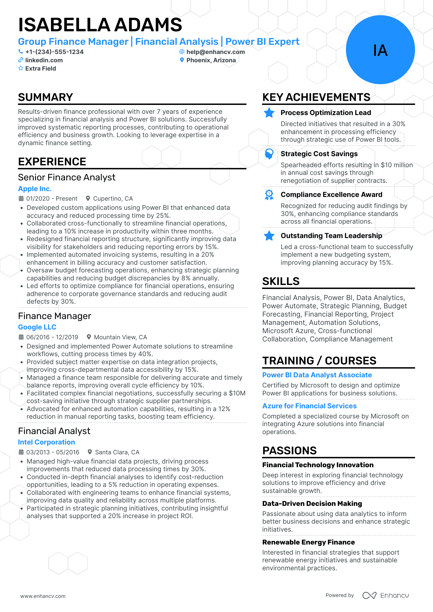 Group Finance Manager Resume Example