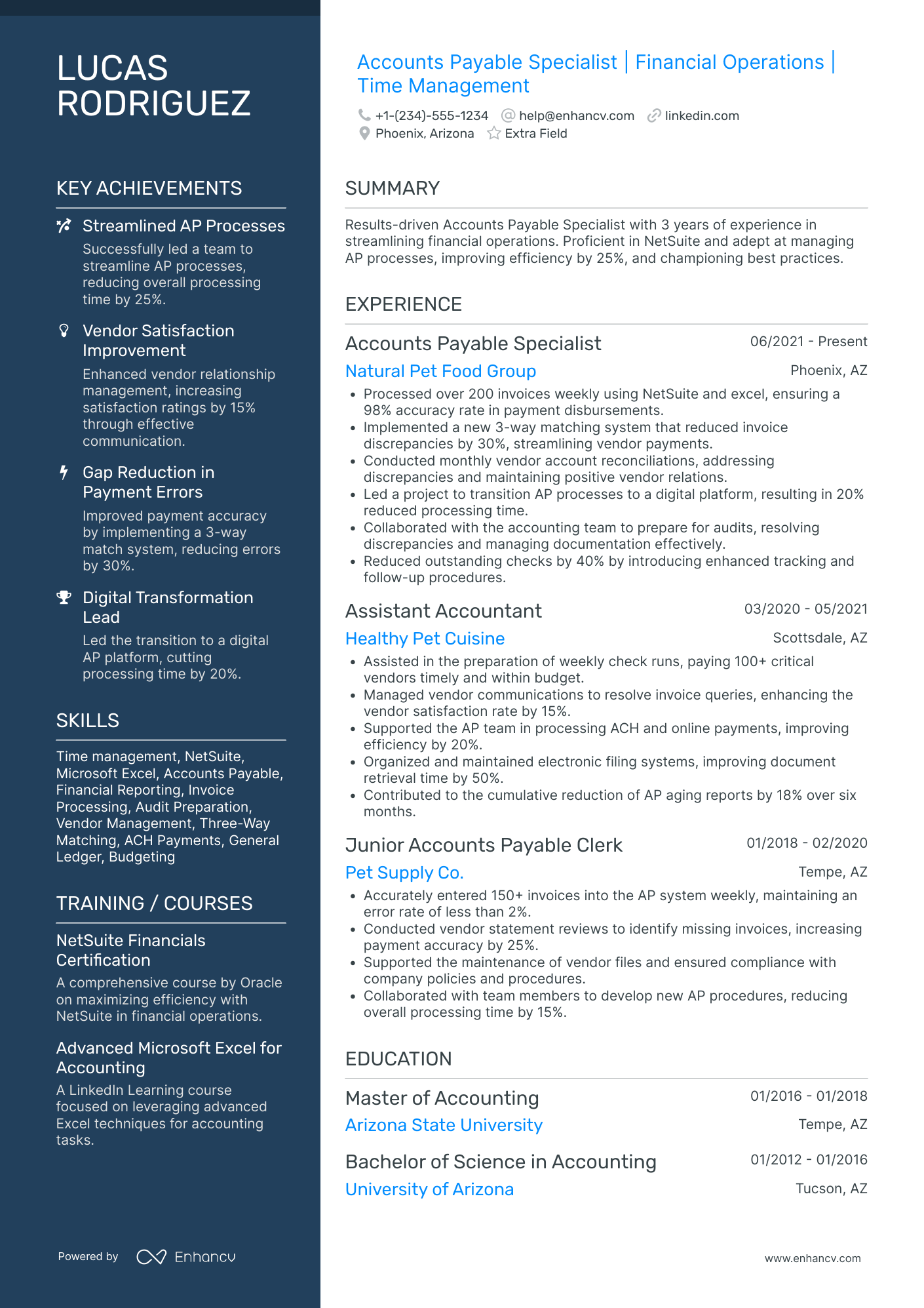 Accounts Payable Assistant Resume Example