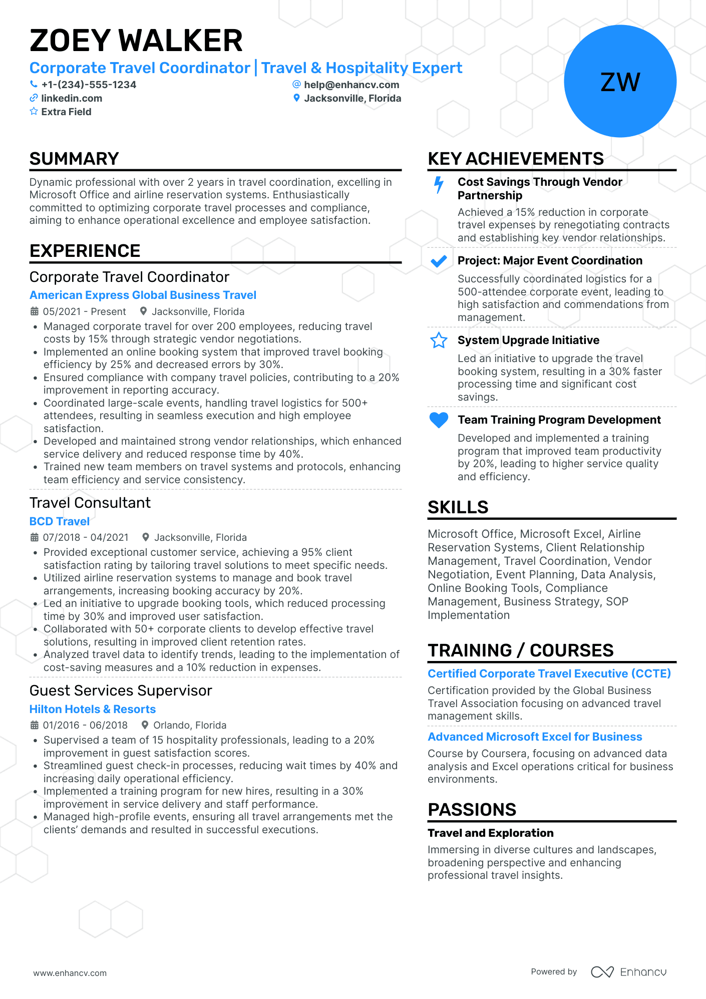 Travel Consultant Coordinator Resume Example