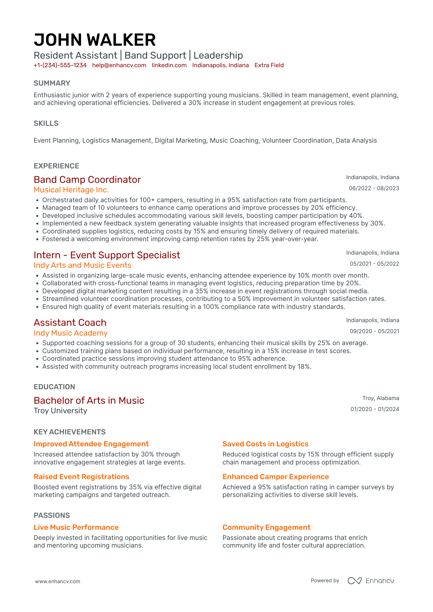 Resident Assistant Trainer Resume Example