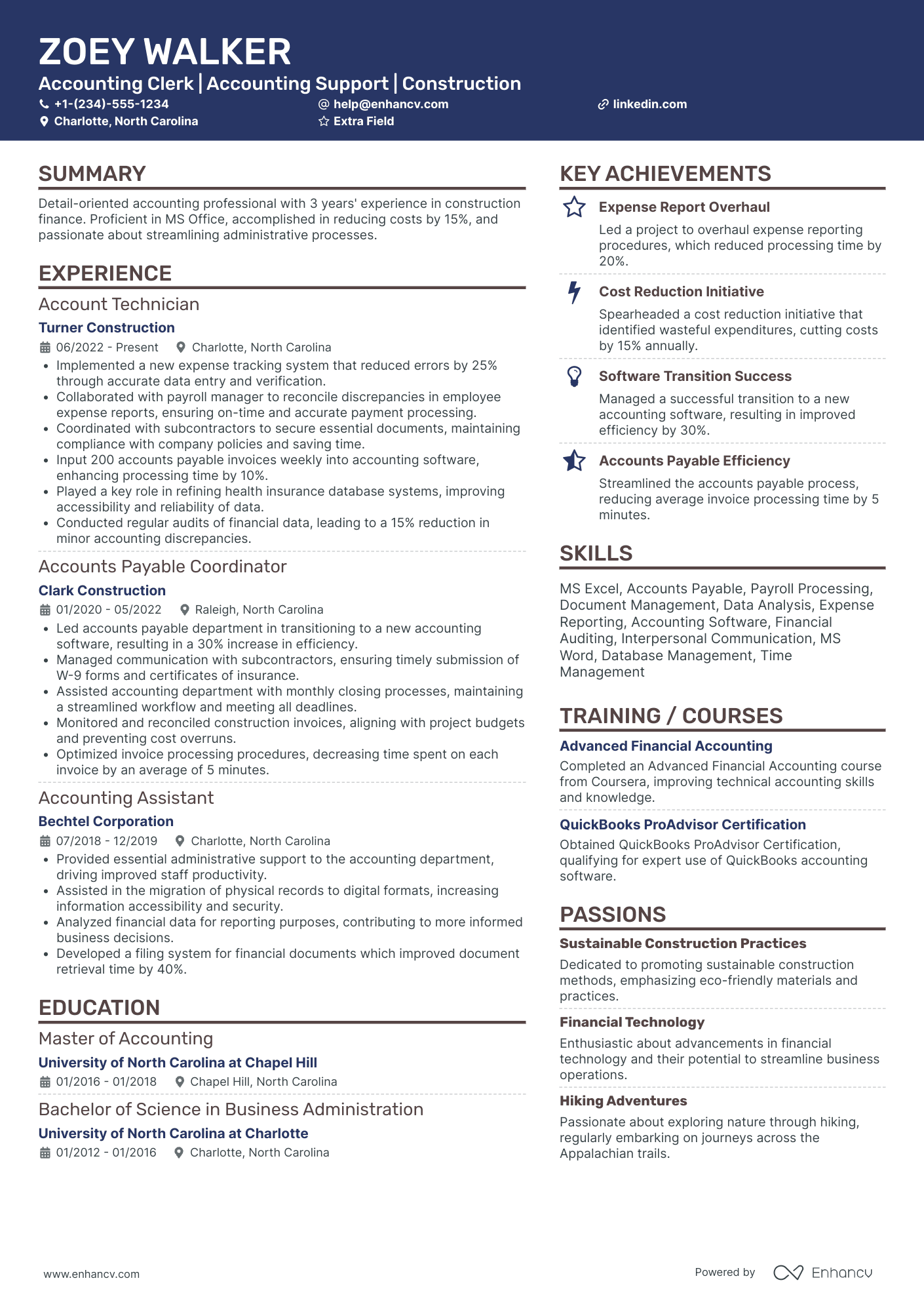 Accounts Clerk Manager Resume Example