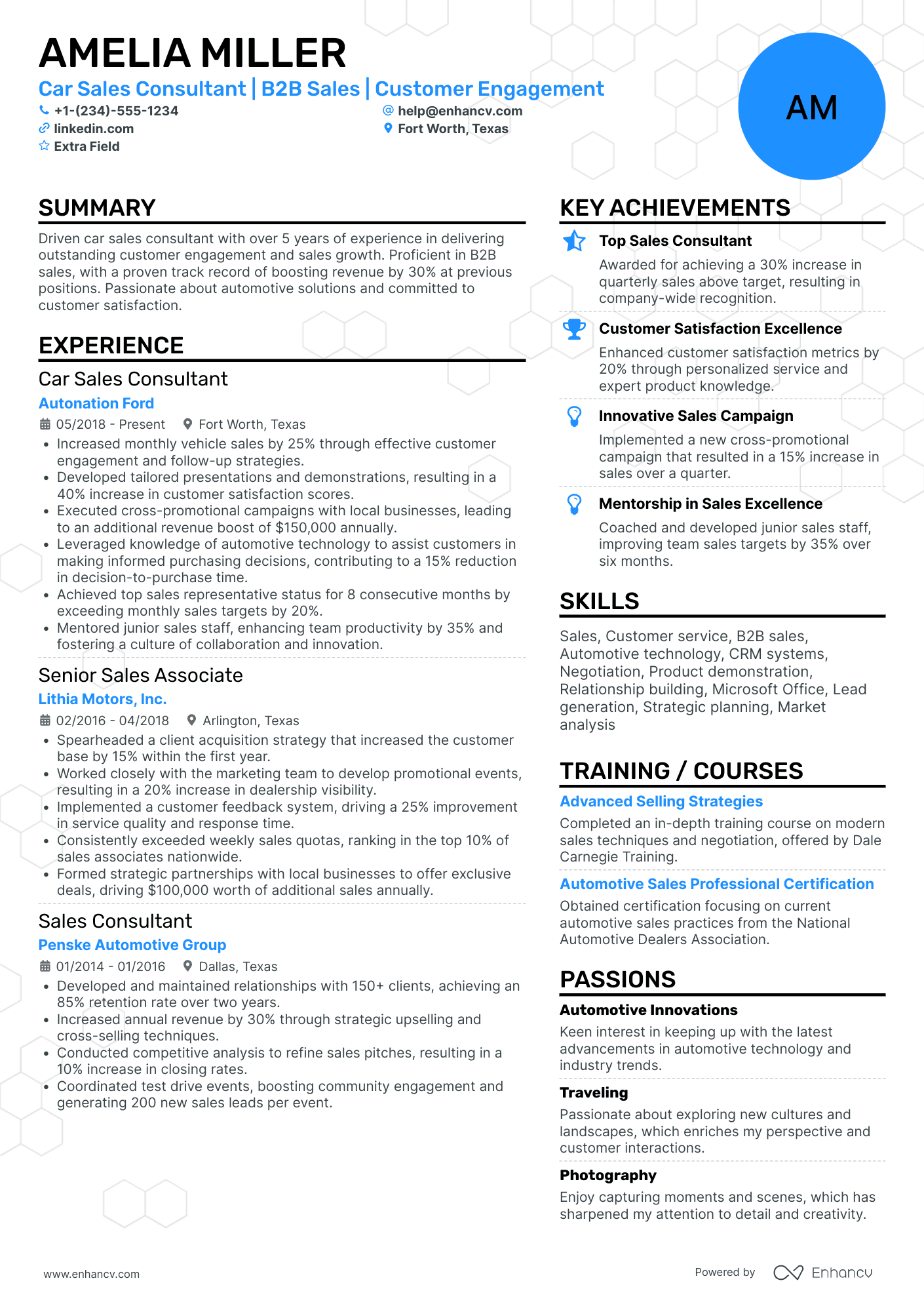 Car Salesman Consultant Resume Example