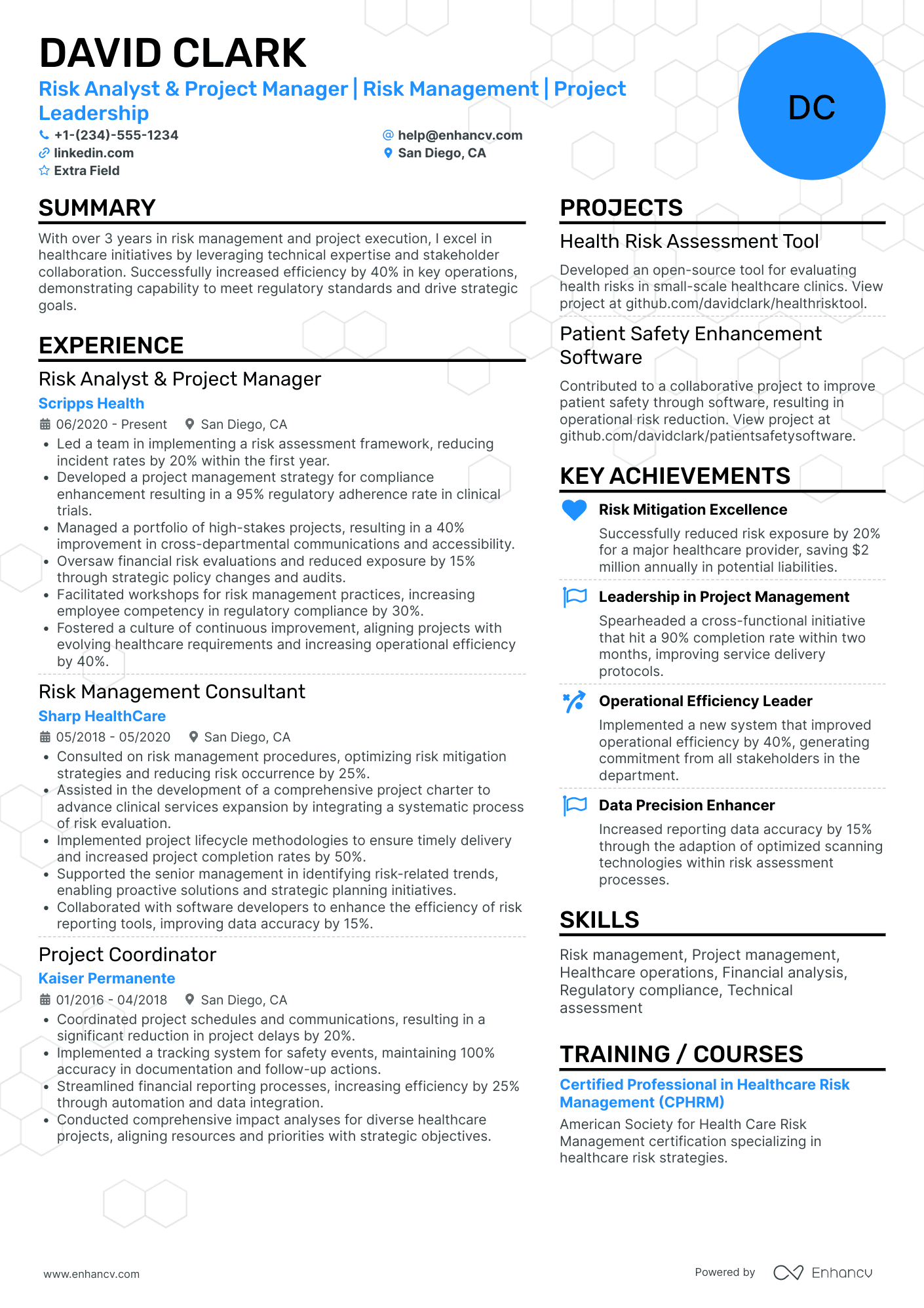 Project Manager Analyst Resume Example