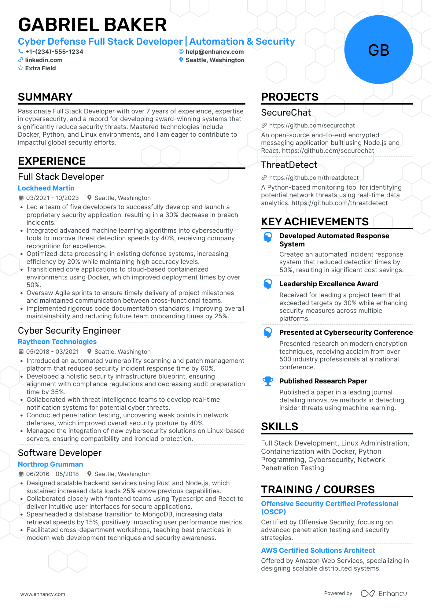 MongoDB Security Analyst Resume Example