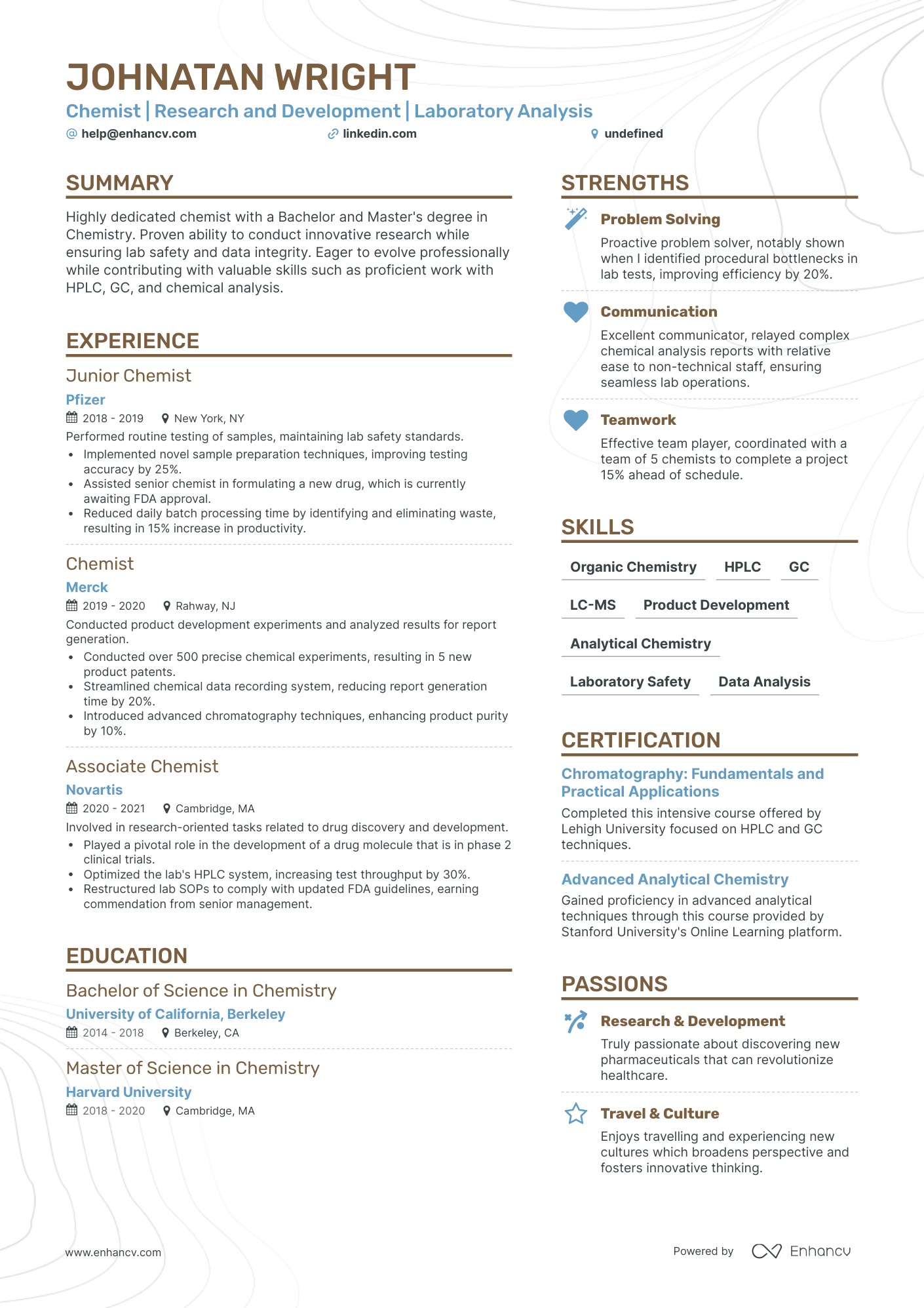 5 Chemist Resume Examples amp Guide - AHR0cHM6Ly9jZG4uZW5oYW5jdi5jb20vcHJlZGVmaW5lZC1leGFtcGxlcy9lcnFWN1Y3bkpmbHdYcXdlSVFqOWxIeXhZcnBkZjdaQVE2SU9BdnQxL2ltYWdlLnBuZw~~. 