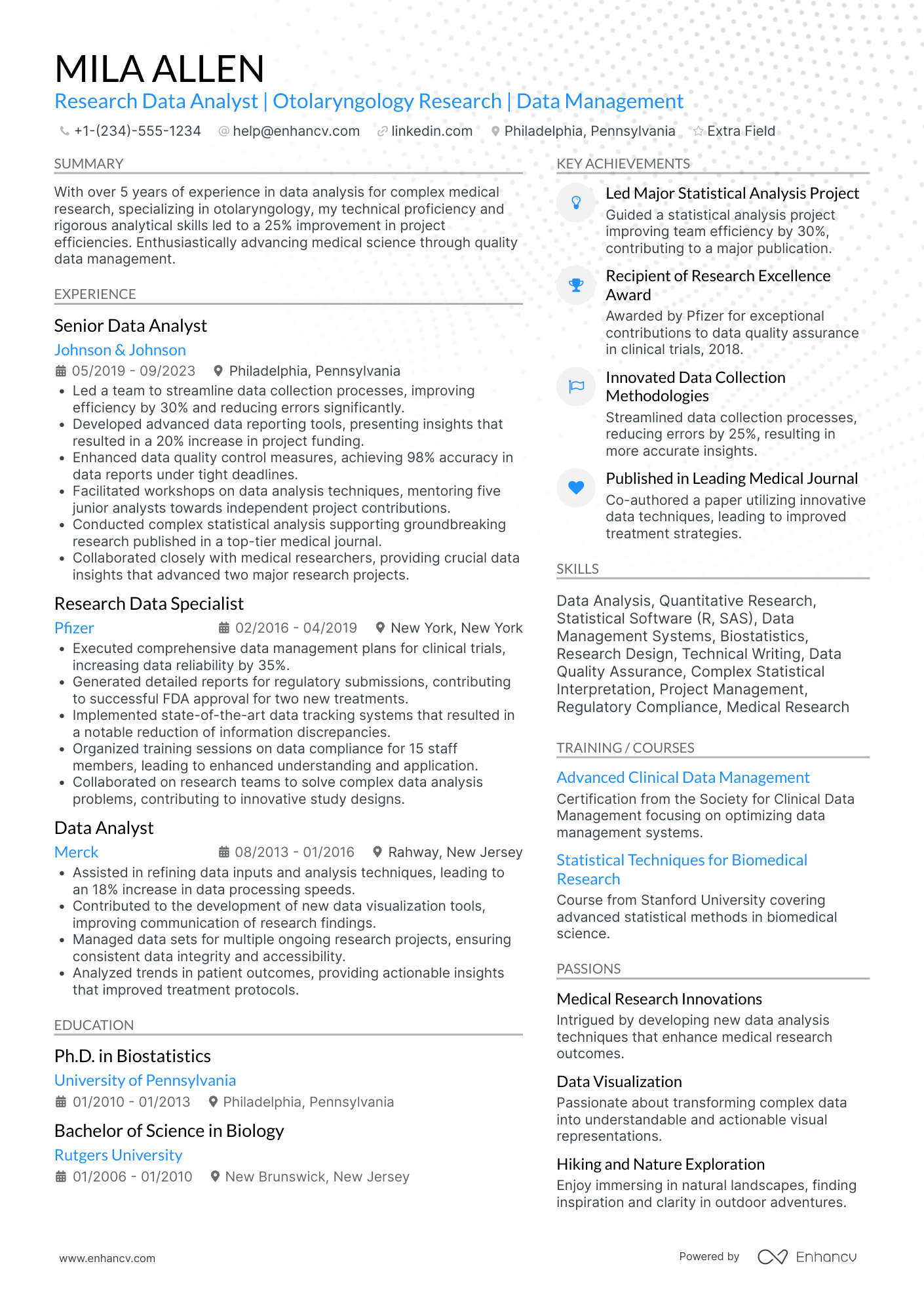 Associate Data Analyst Resume Example