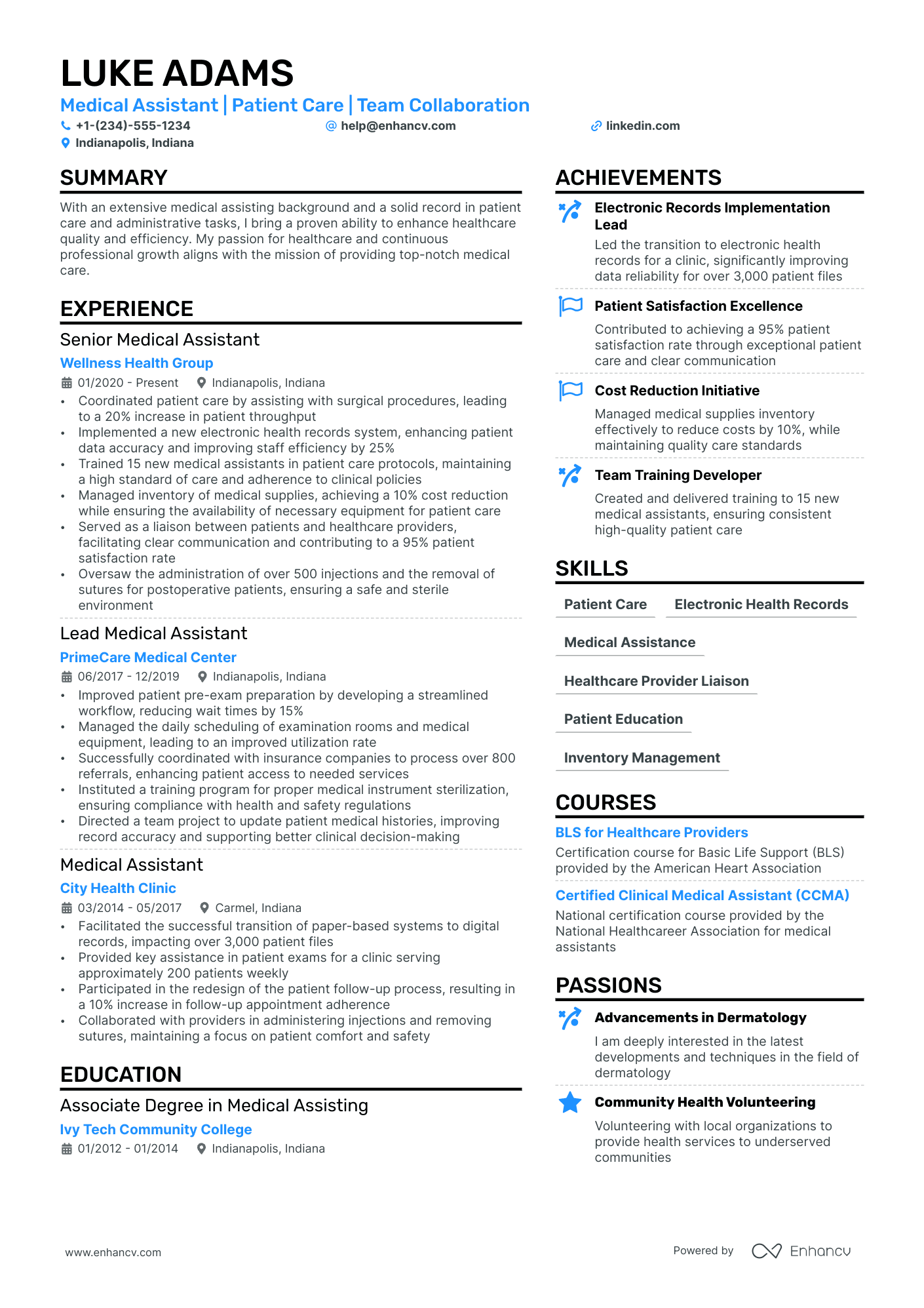 Dermatology Medical Assistant Resume Example