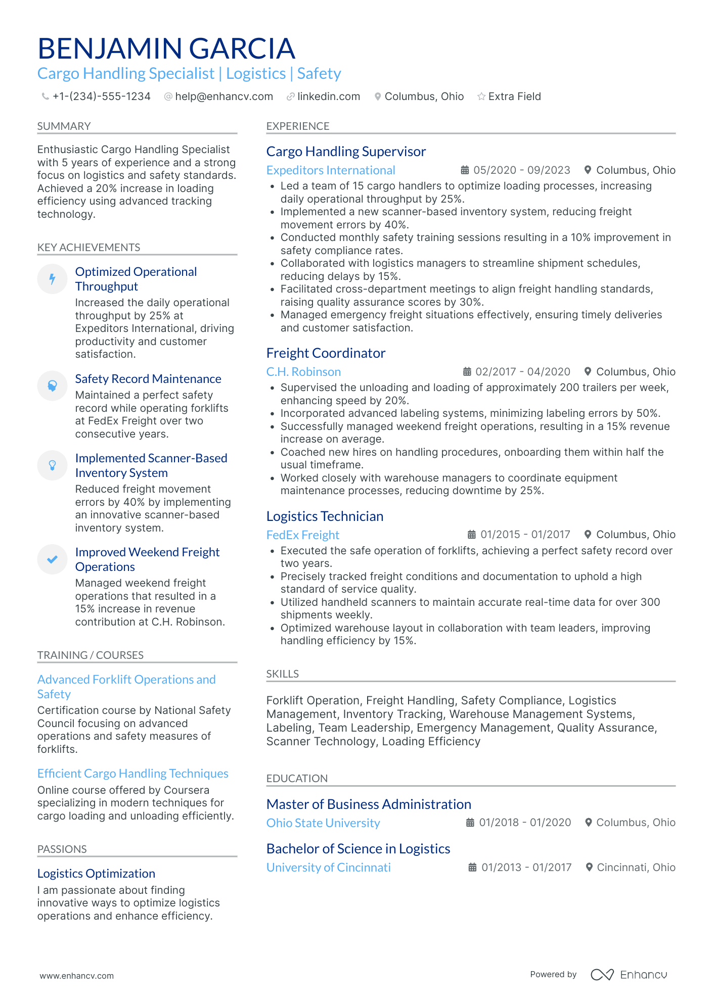 Part Time Forklift Operator Resume Example