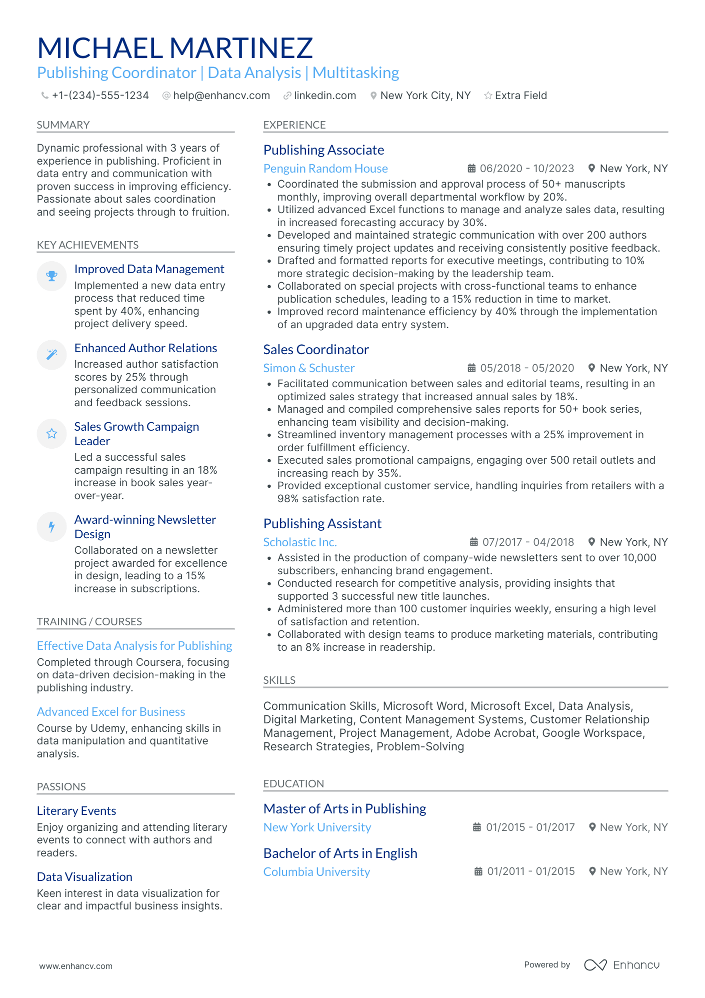 Entry Level Sales Coordinator Resume Example