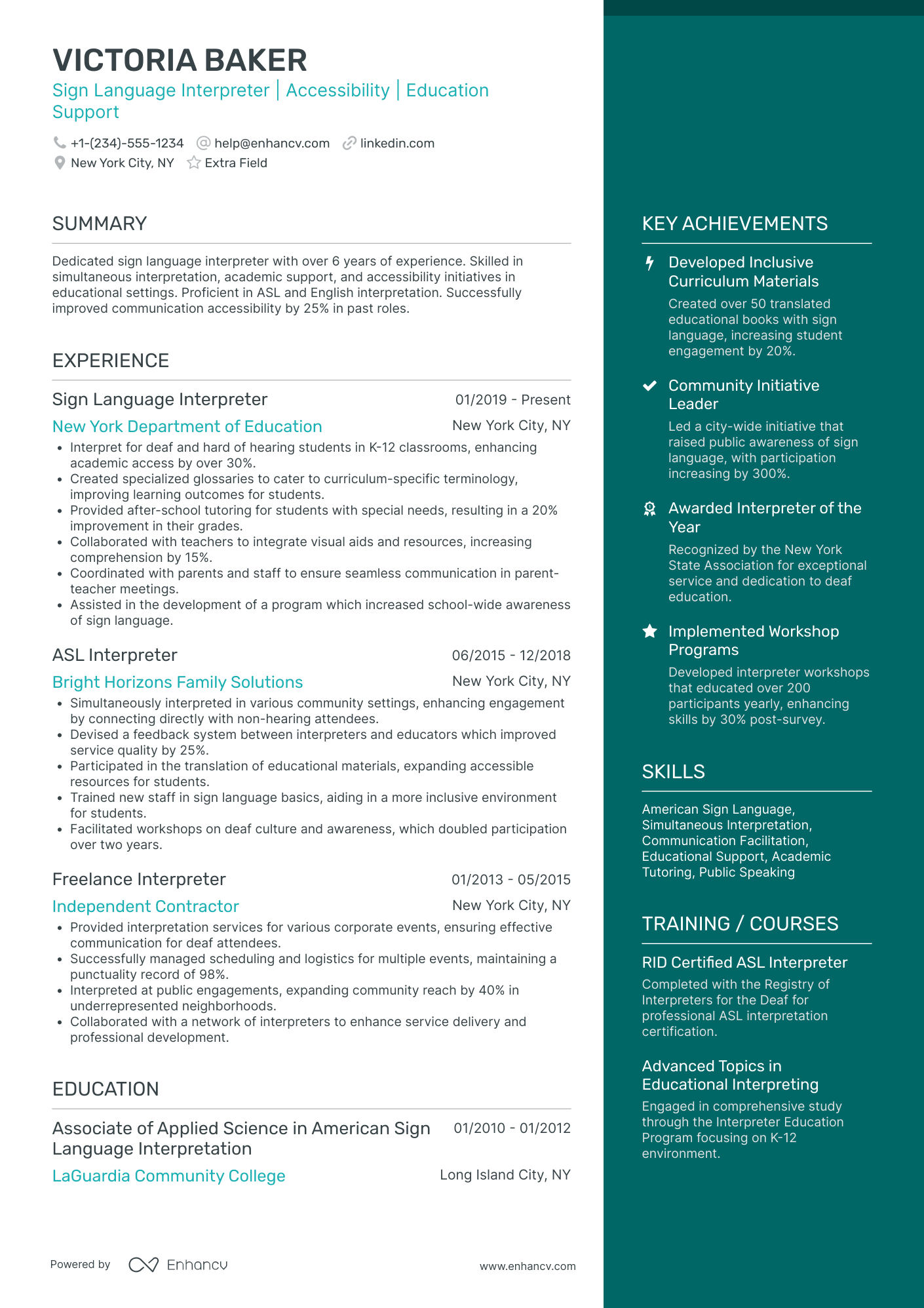 Simultaneous Interpreter Resume Example