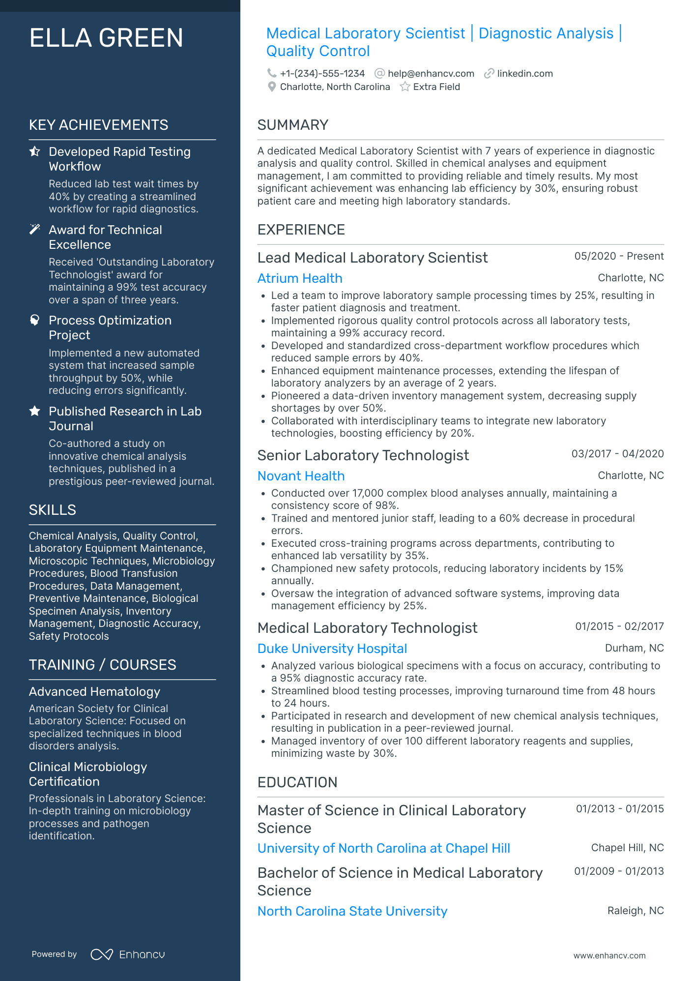 Medical Scientist Resume Example