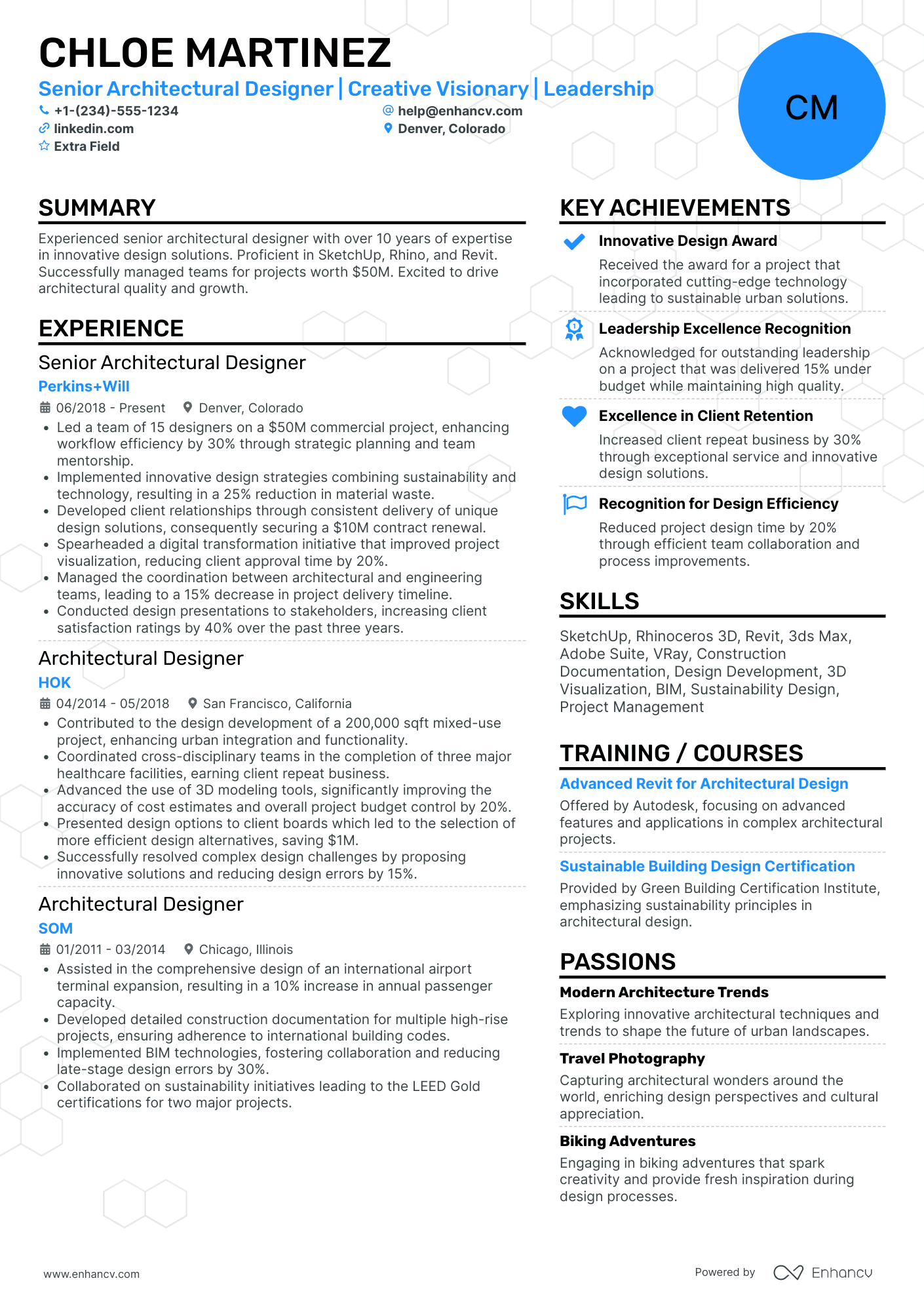 Senior Architectural Designer Resume Example