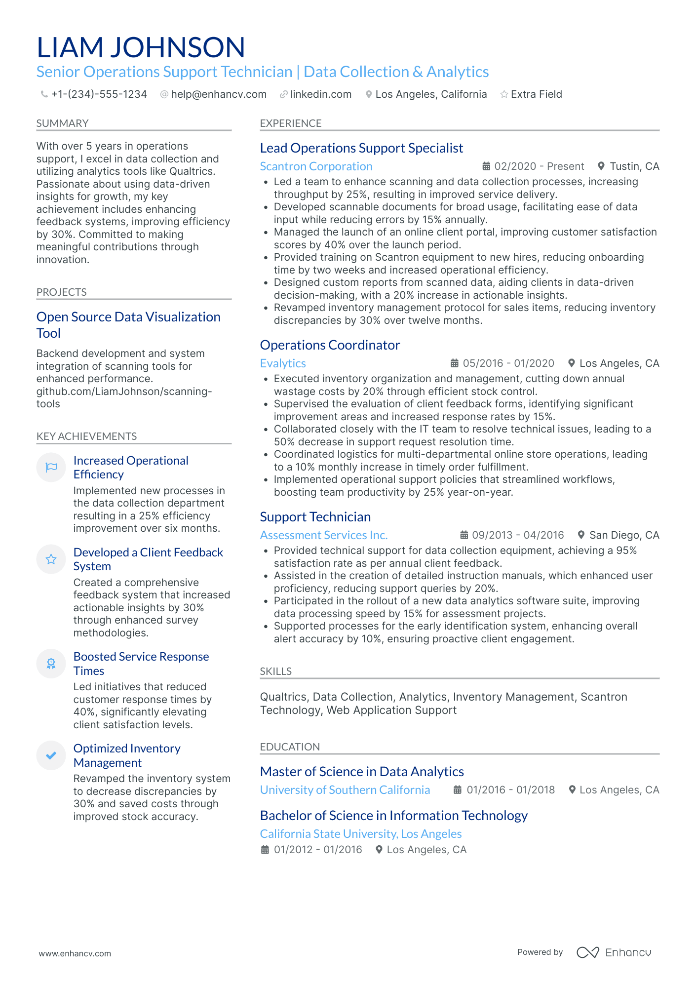 Data Center Support Technician Resume Example