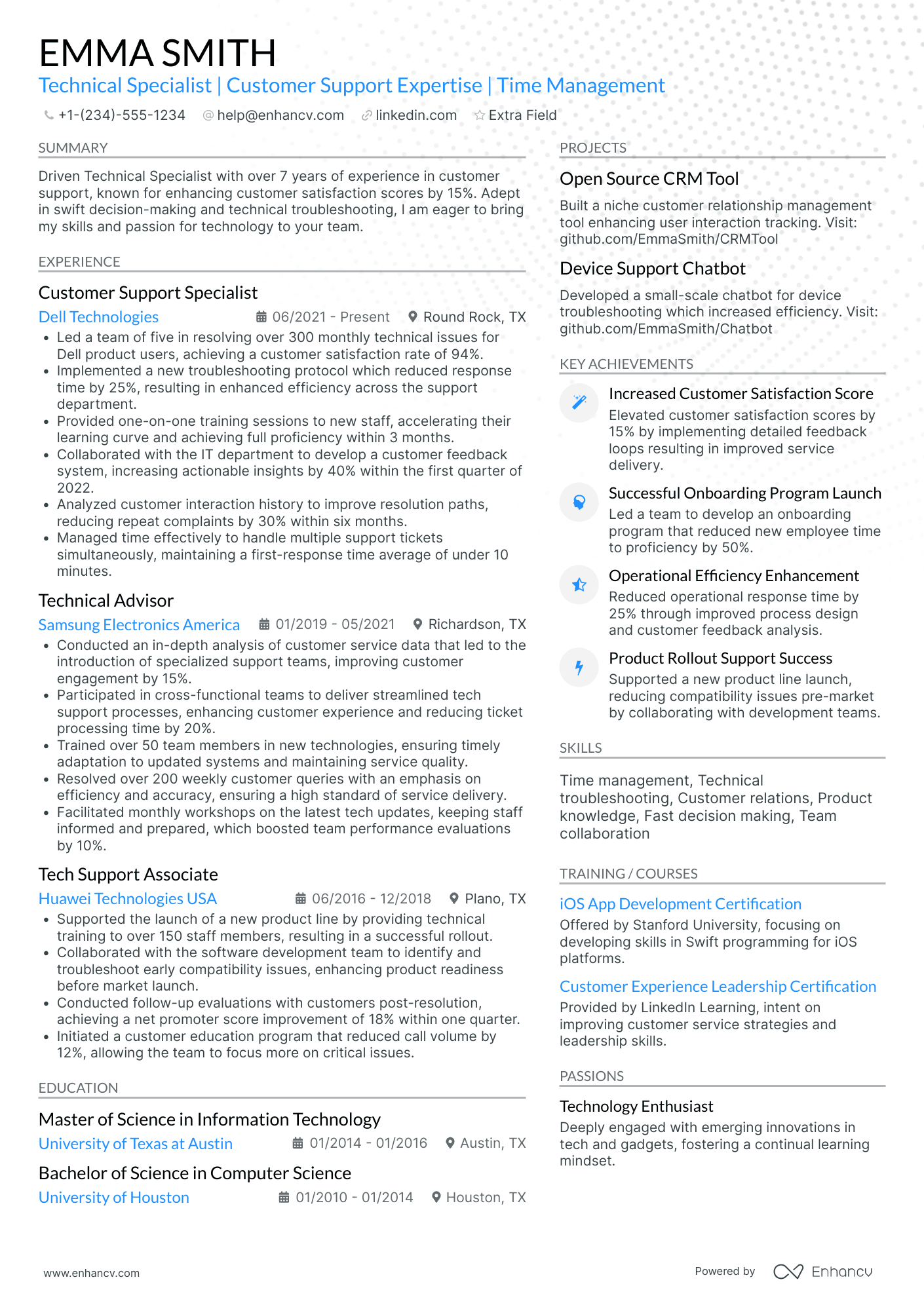 Apple Technical Support Advisor Resume Example