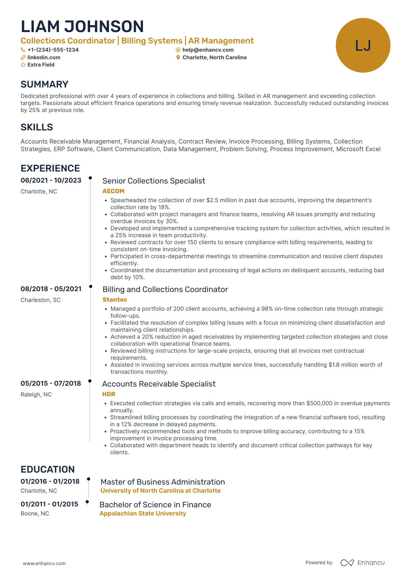 Collections Coordinator Resume Example