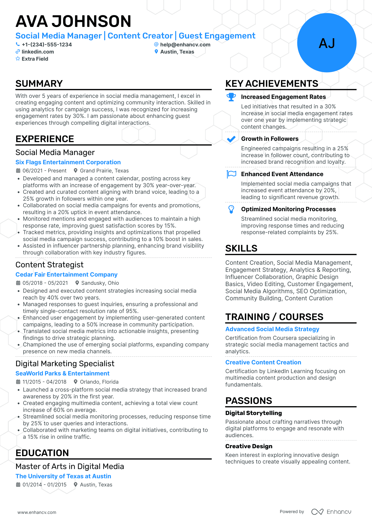 Social Media Marketing Coordinator Resume Example