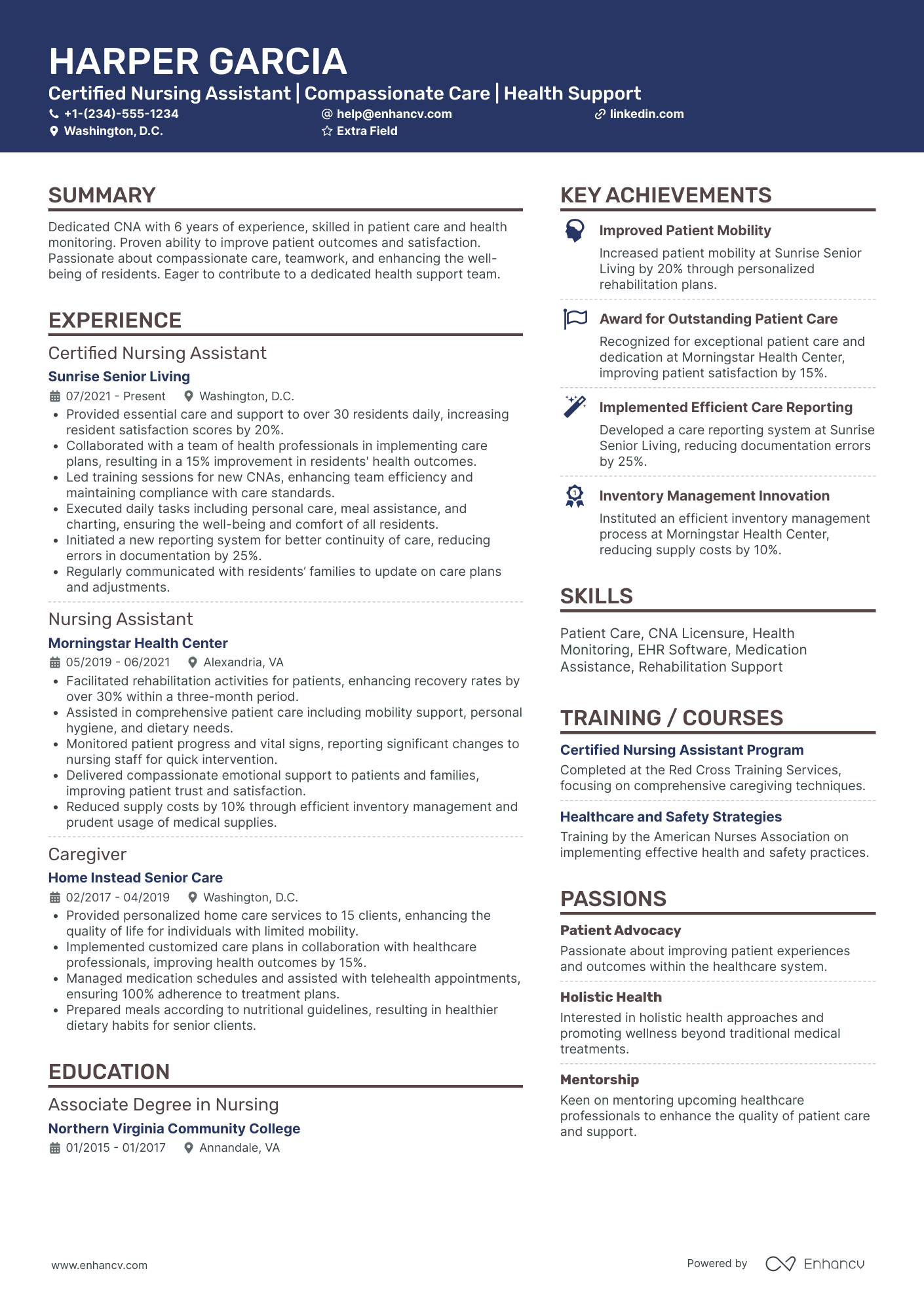 Rehabilitation Nursing Assistant Resume Example