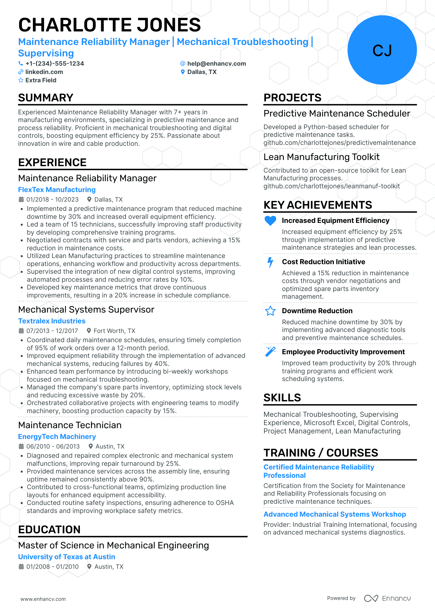 Database Maintenance Engineer Resume Example