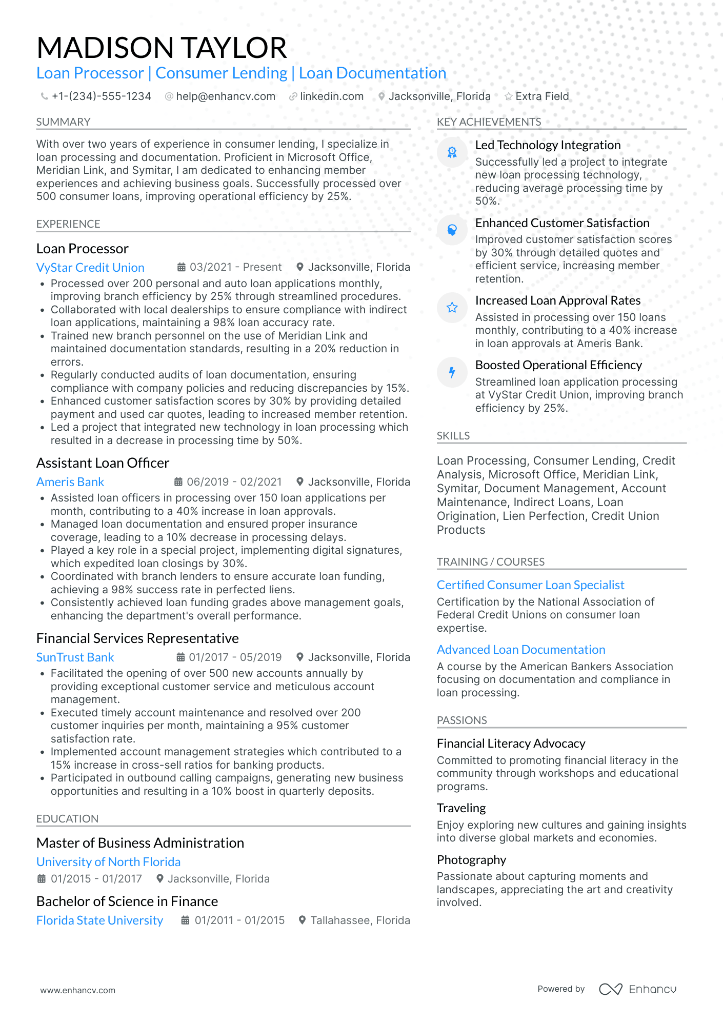 Loan Processor Trainee Resume Example