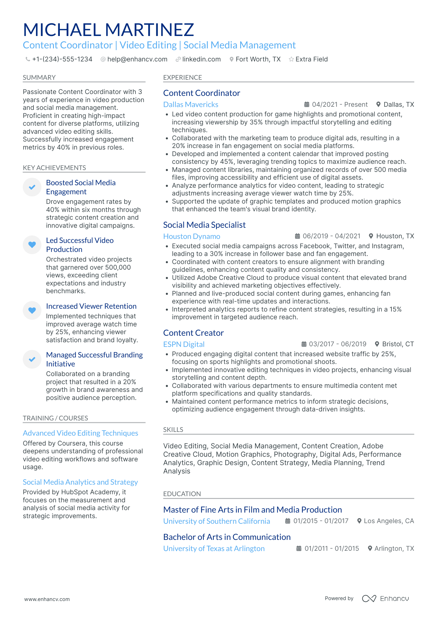 Content Strategy Coordinator Resume Example