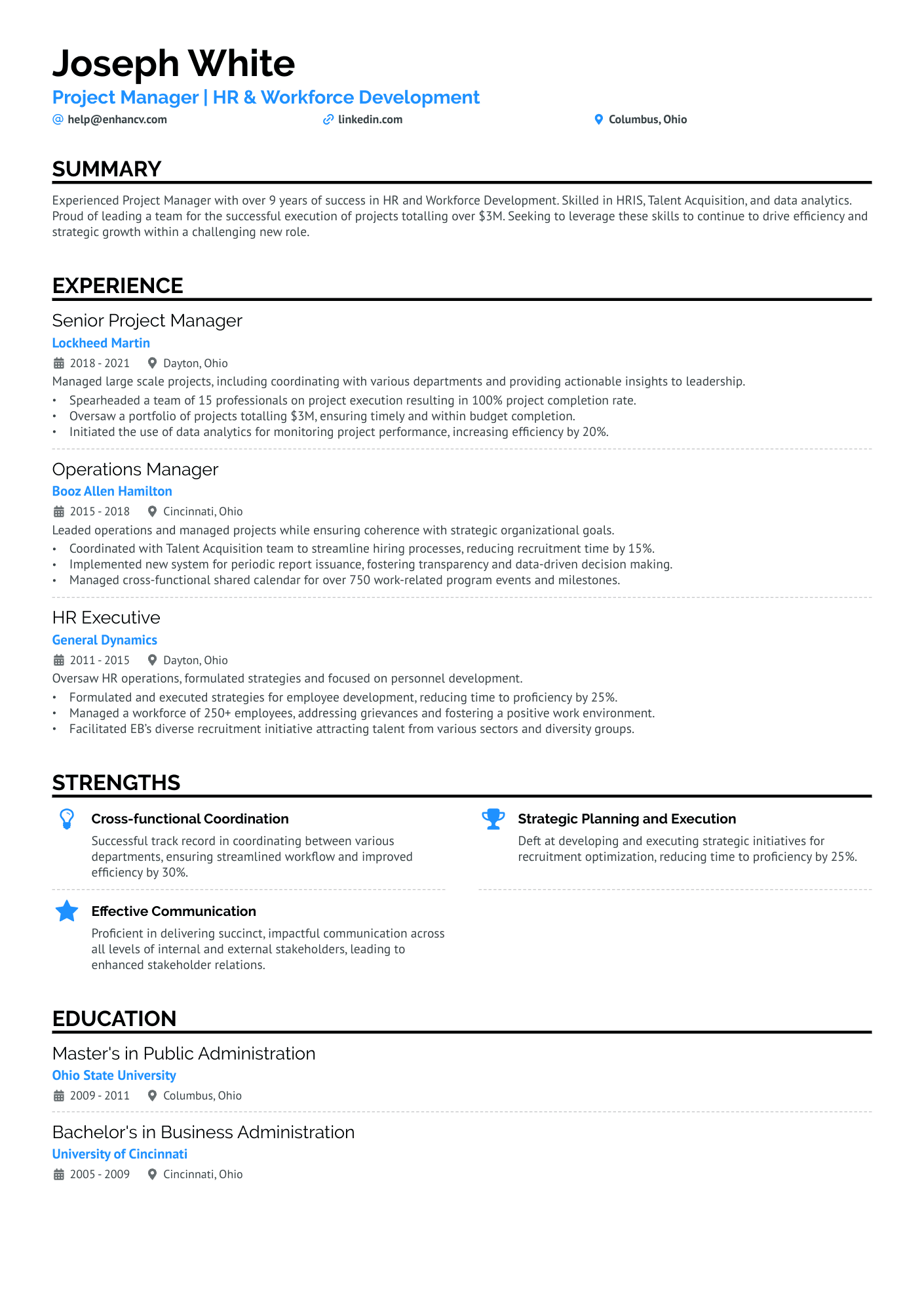 Human Resources Representative Resume Example