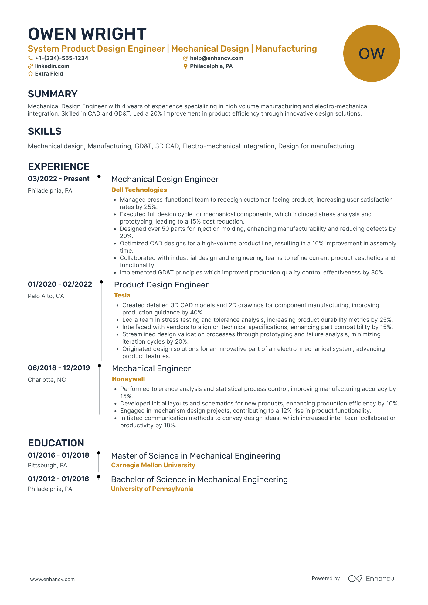 Apple Product Design Engineer Resume Example