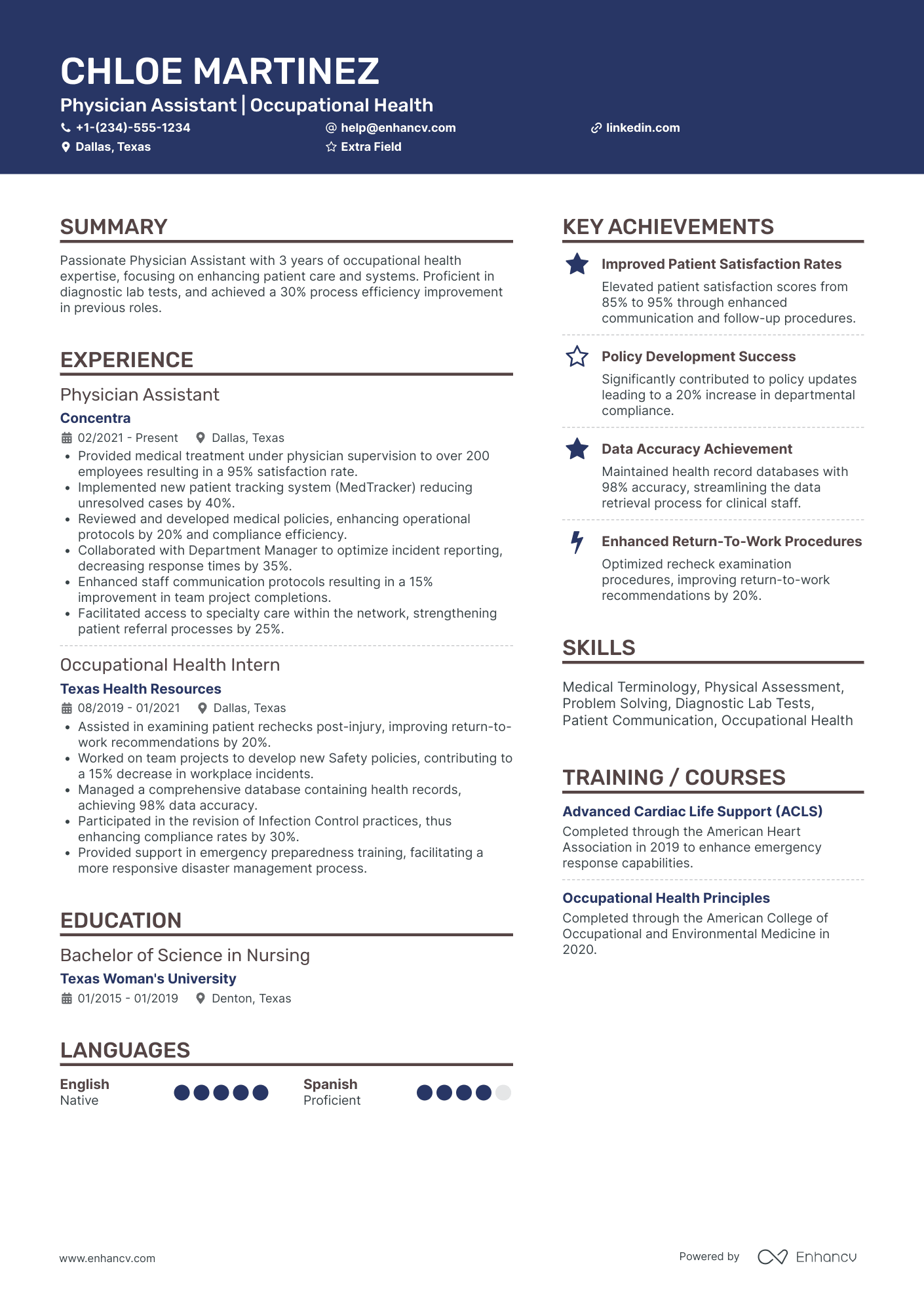 Physician Assistant Director Resume Example