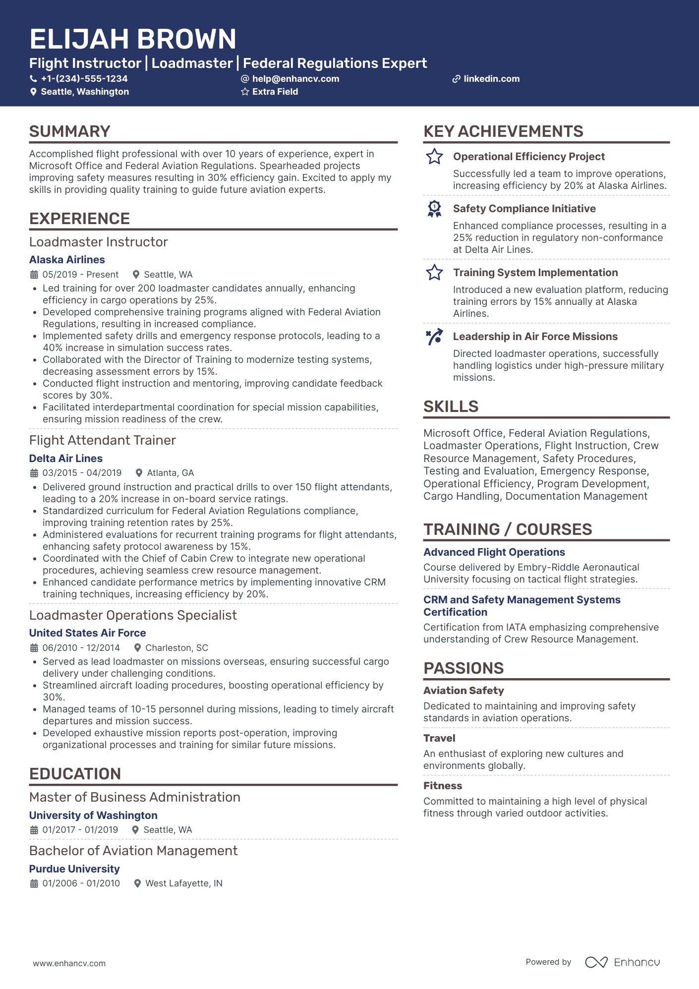 Flight Attendant Trainer Resume Example