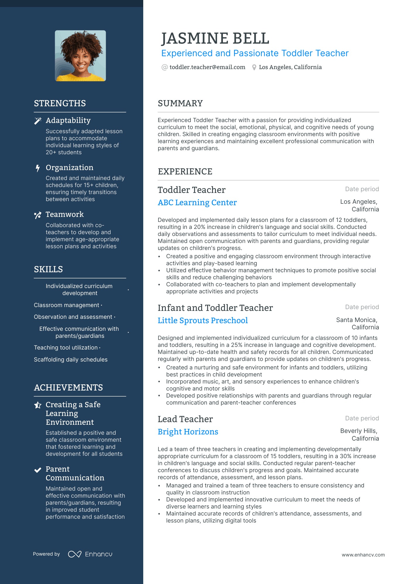 4 Early Childhood Teacher Resume Examples & Guide for 2024