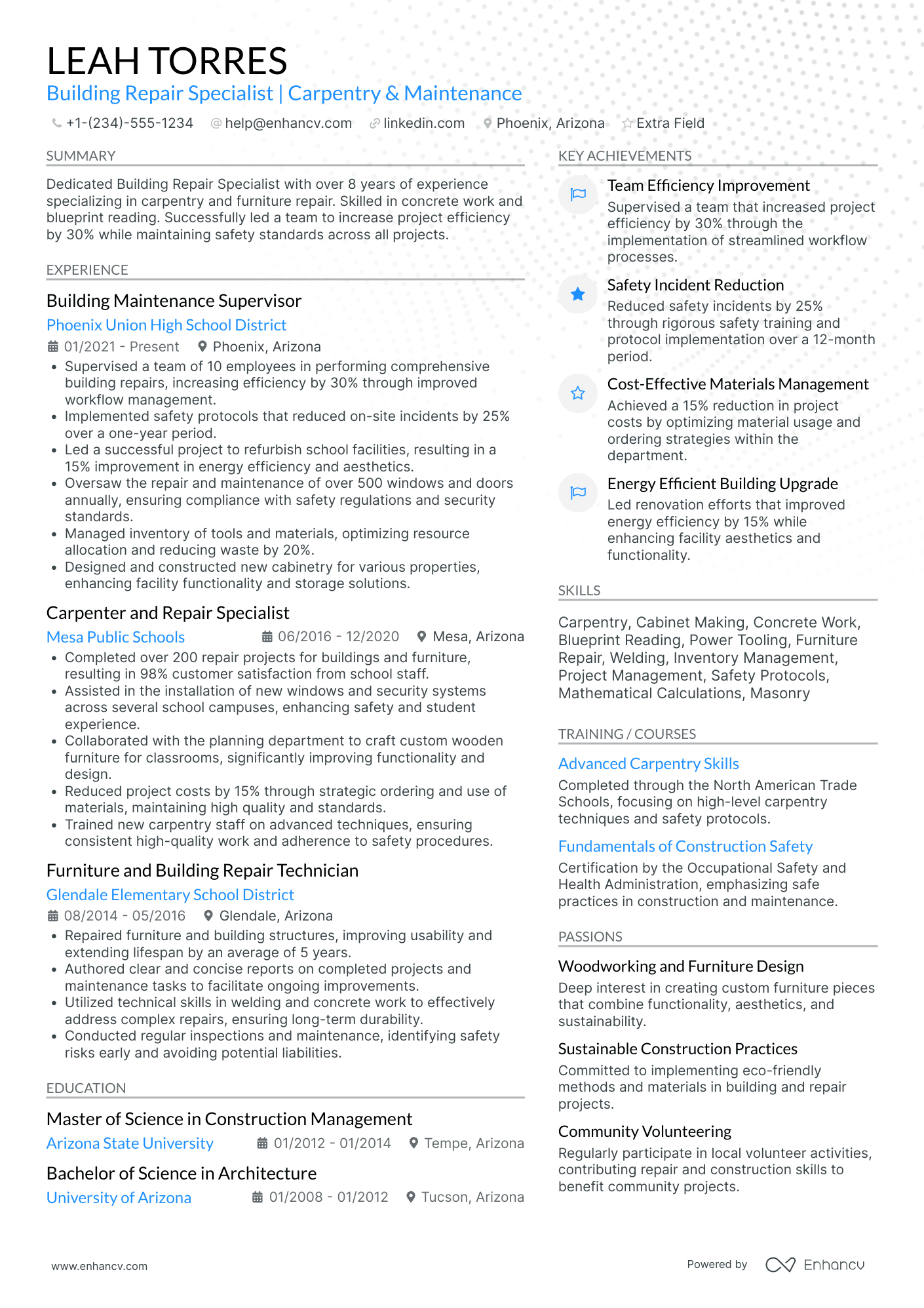 Lead Carpenter Resume Example