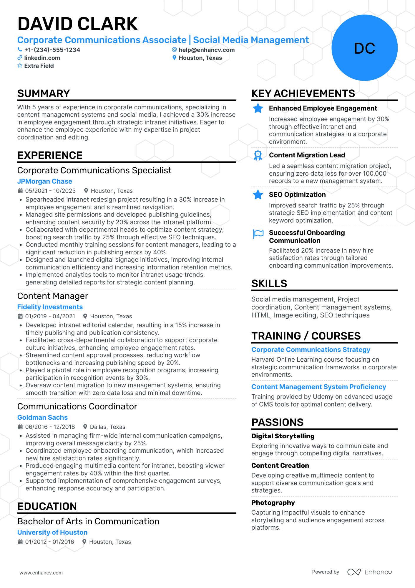 Mid Level Internal Communications Associate Resume Example