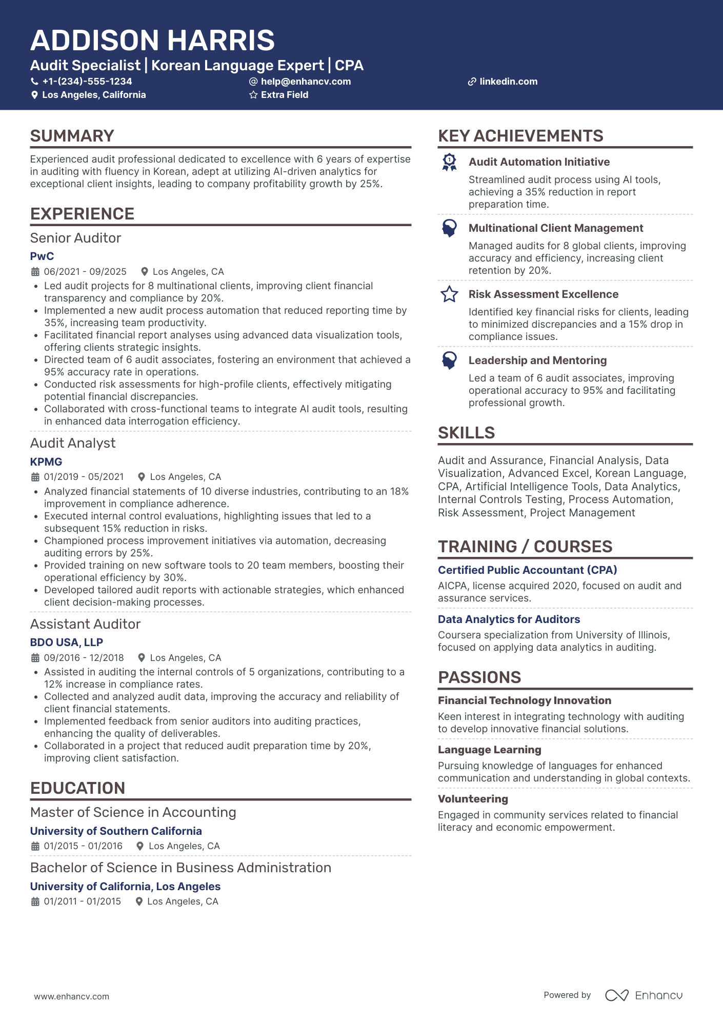 Deloitte Audit Associate Resume Example