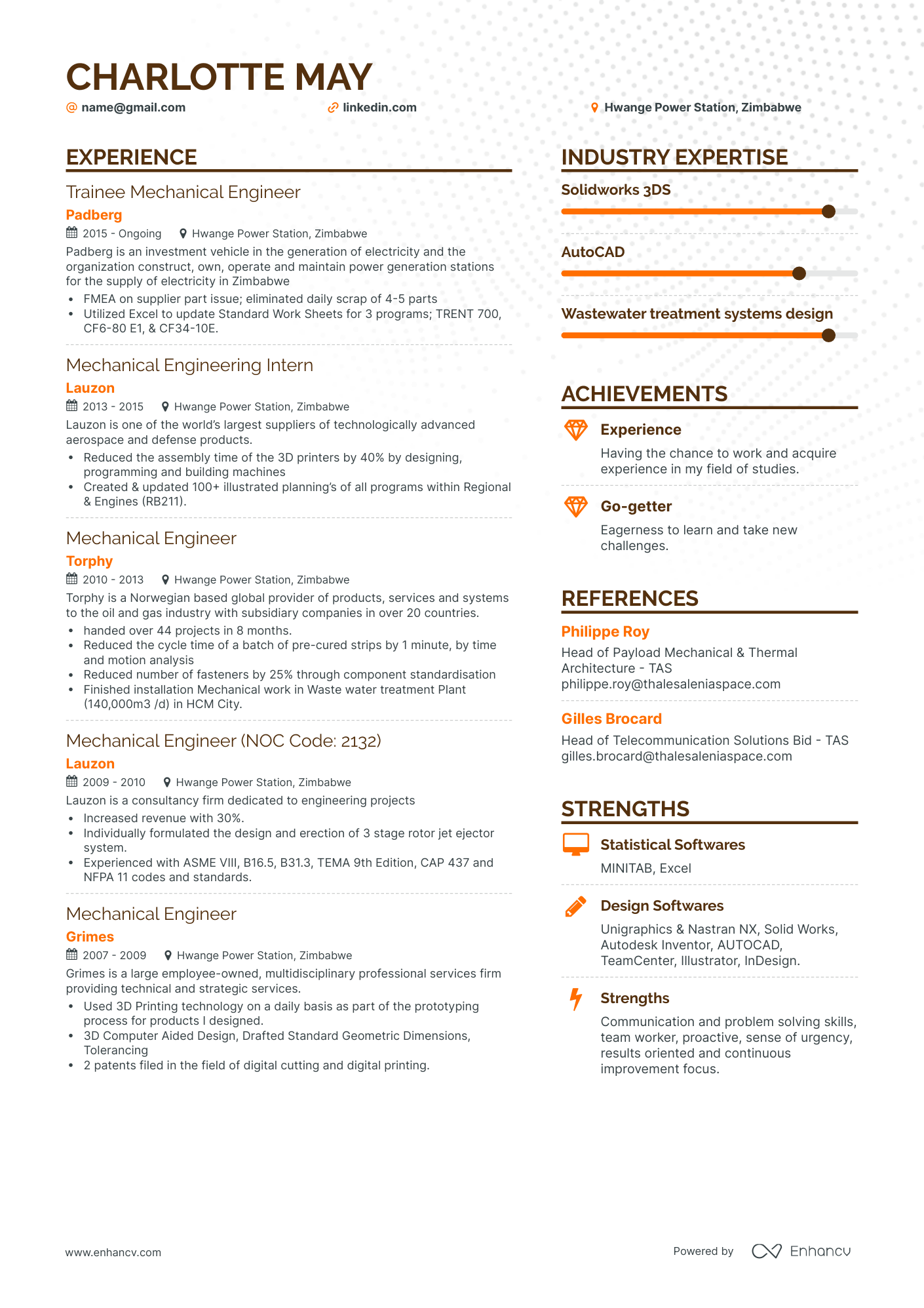 8 Mechanical Engineer Resume Examples & Guide for 2024