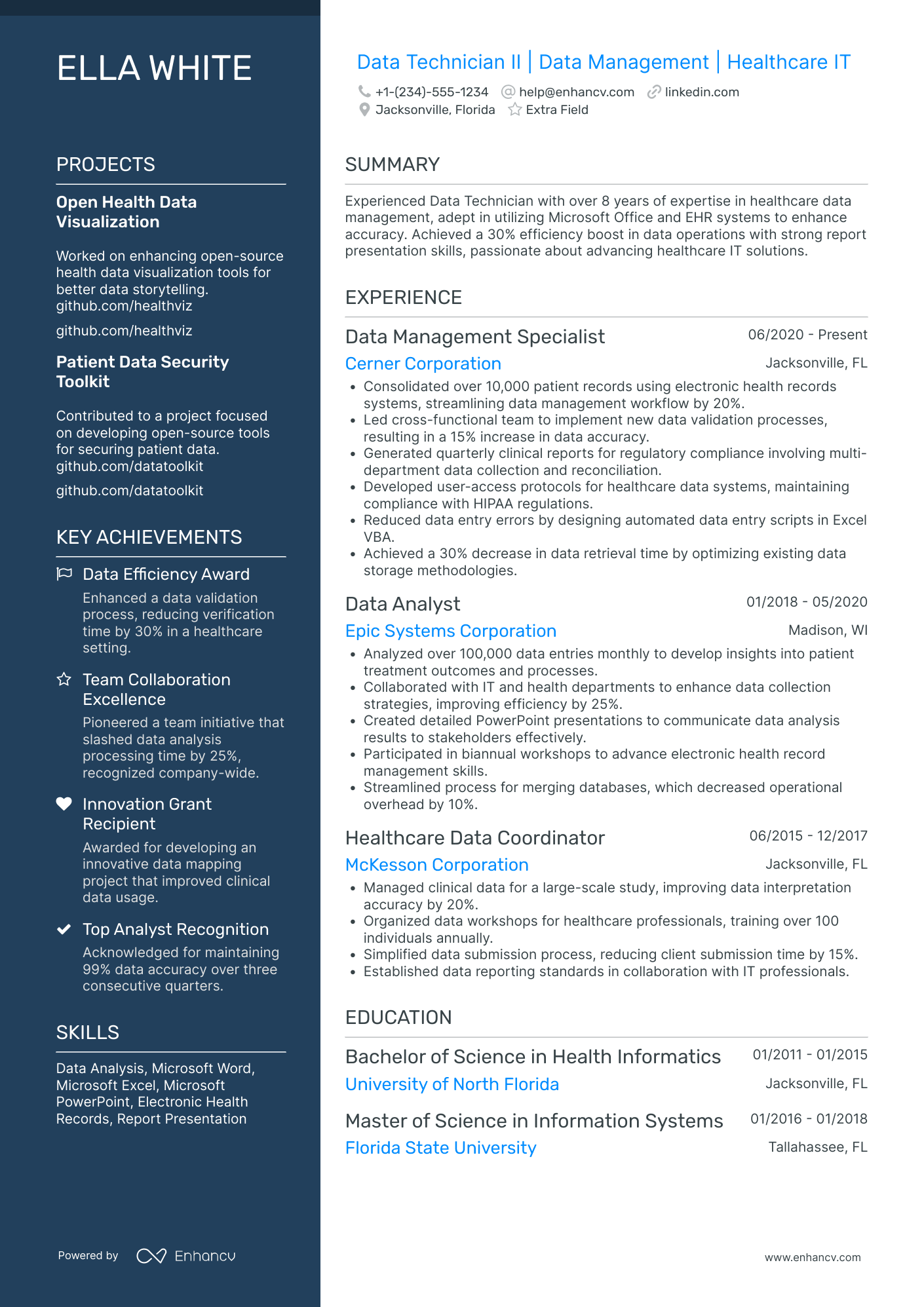 Data Center Technician II Resume Example